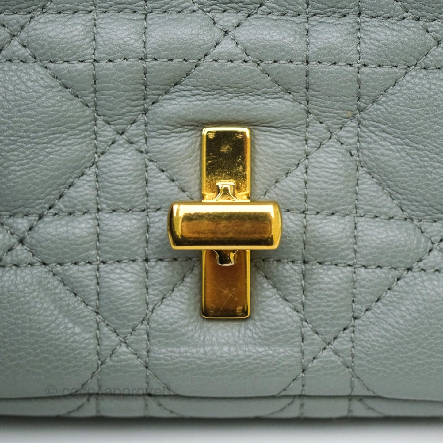 Dior Small Caro Bag Grey Supple Cannage Calfskin