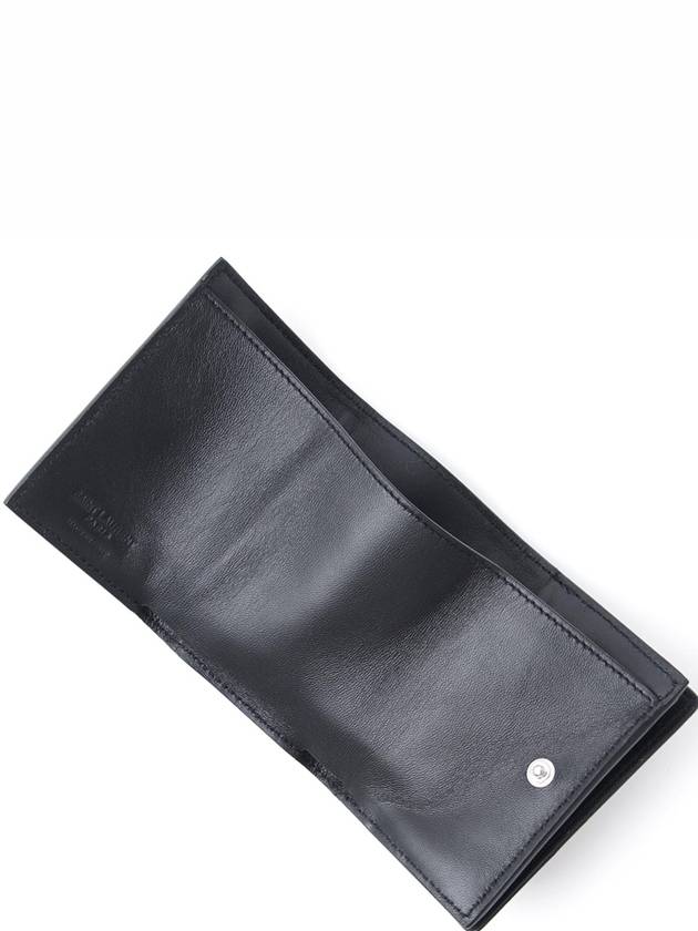 Luxury Saint Laurent Tiny Peblogo Trifold Half Wallet Black