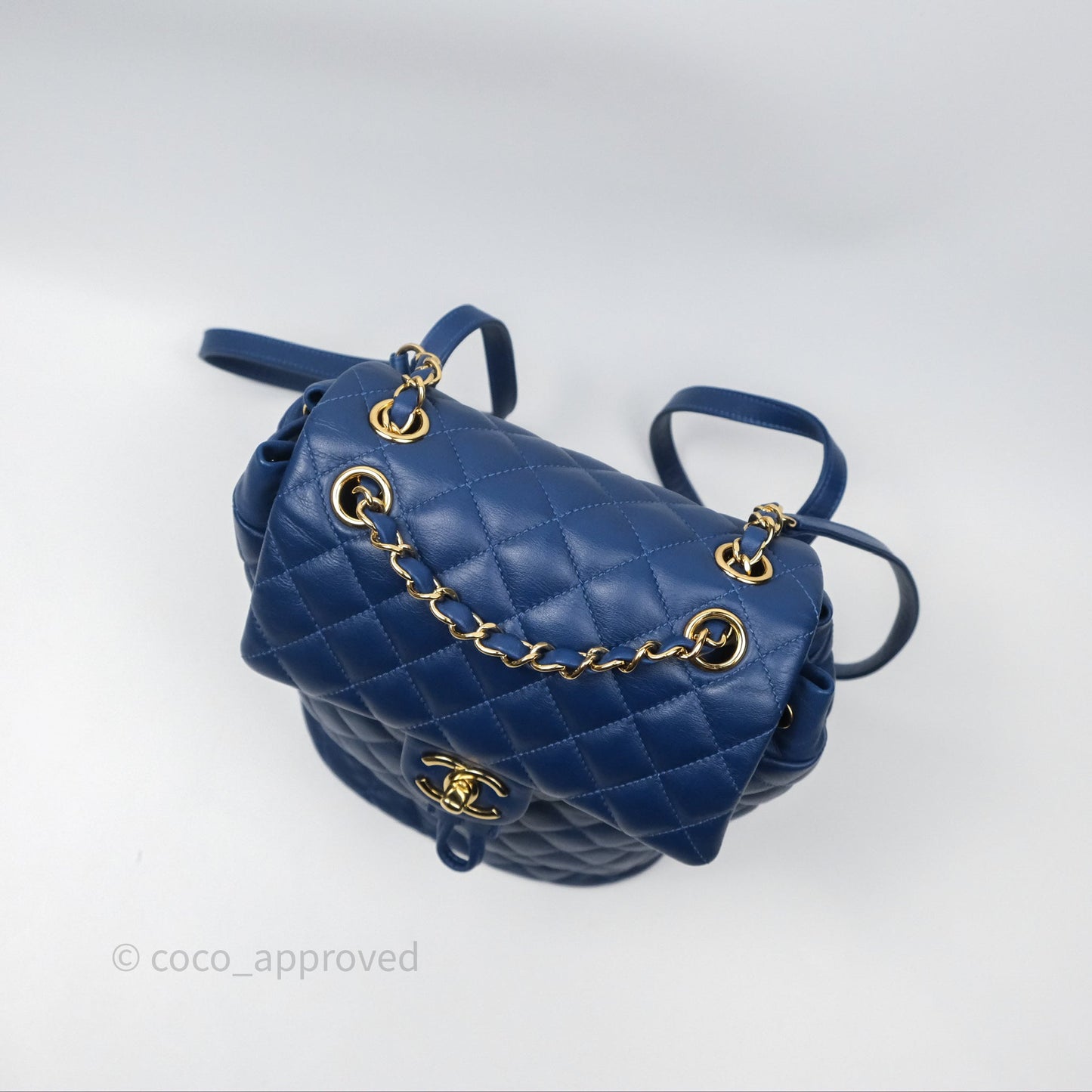 Chanel Quilted Small Urban Spirit Backpack Calfskin Navy Gold Hardware