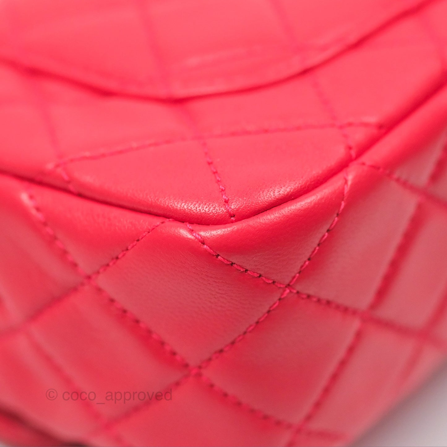 Chanel Mini Rectangular Pearl Crush Chilli Red Lambskin Aged Gold Hardware