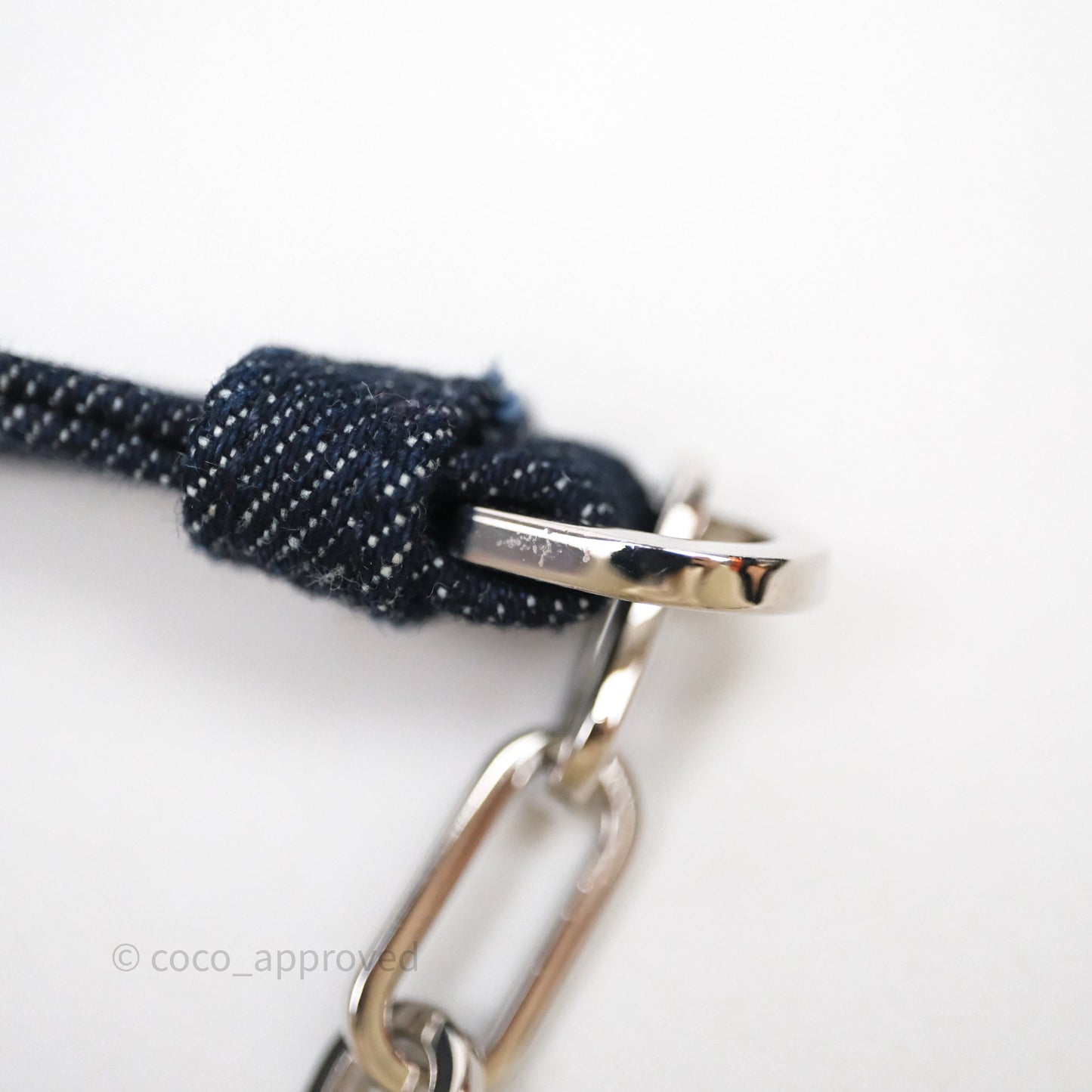 Christian Dior Medium Lady D-Joy Denim Eyelet Silver Hardware