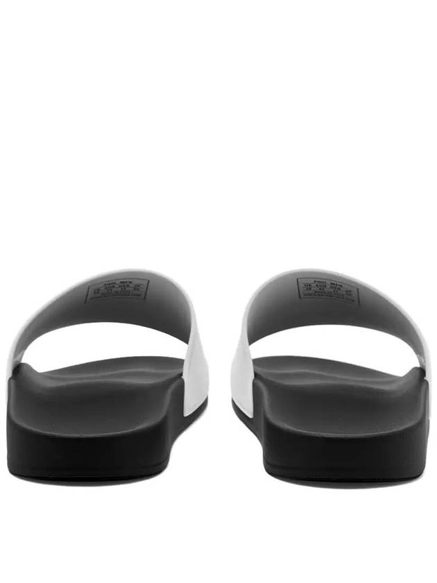 Luxury Balenciaga Embossed Logo Band Slippers White Black