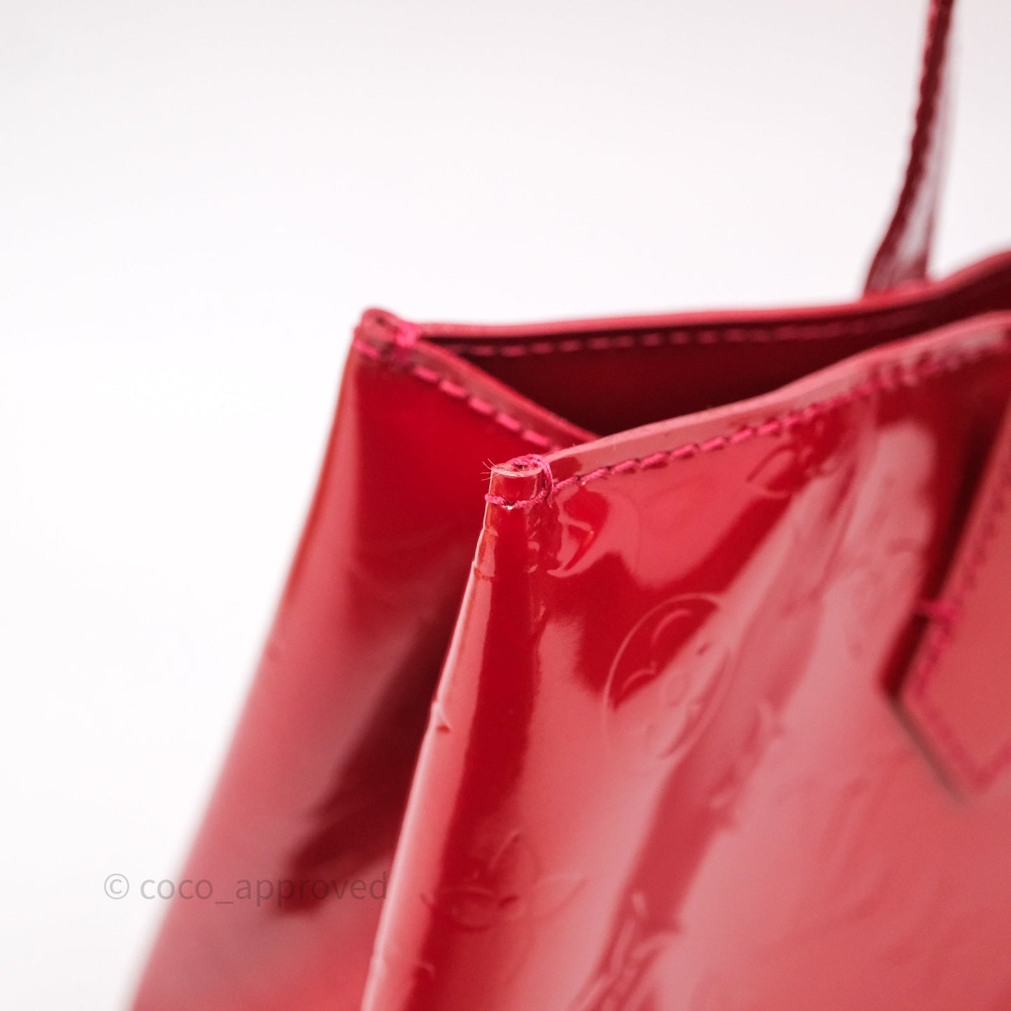 Louis Vuitton Vernis Wilshire Monogram Tote Bag Red
