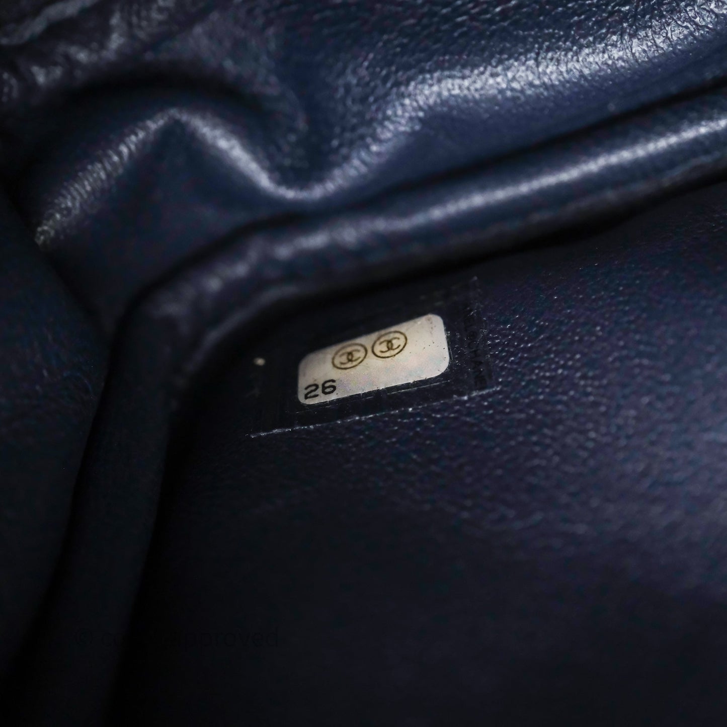 Chanel Quilted Mini Reissue Camera Case Navy Aged Calfskin Aged Gold Hardware