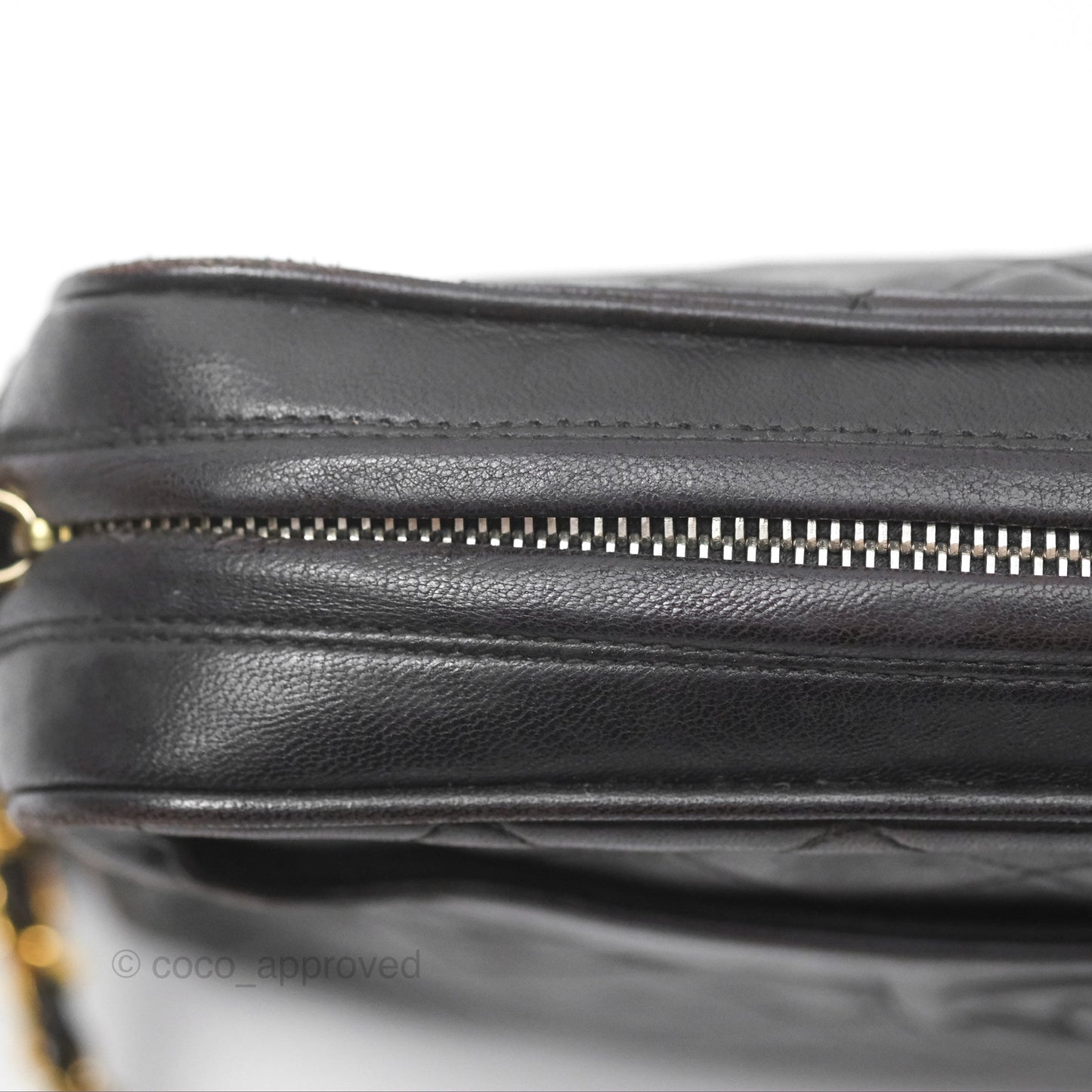 Chanel Vintage Small Camera Bag Black Lambskin Gold Hardware