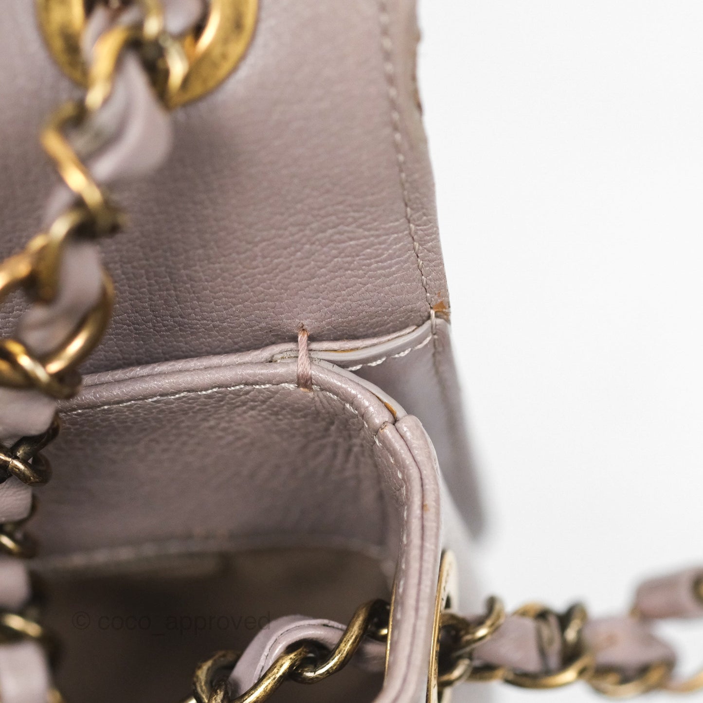 Chanel Coco Curve Flap Burnished Lilac Grey Calfskin Goatskin Antique Gold Hardware