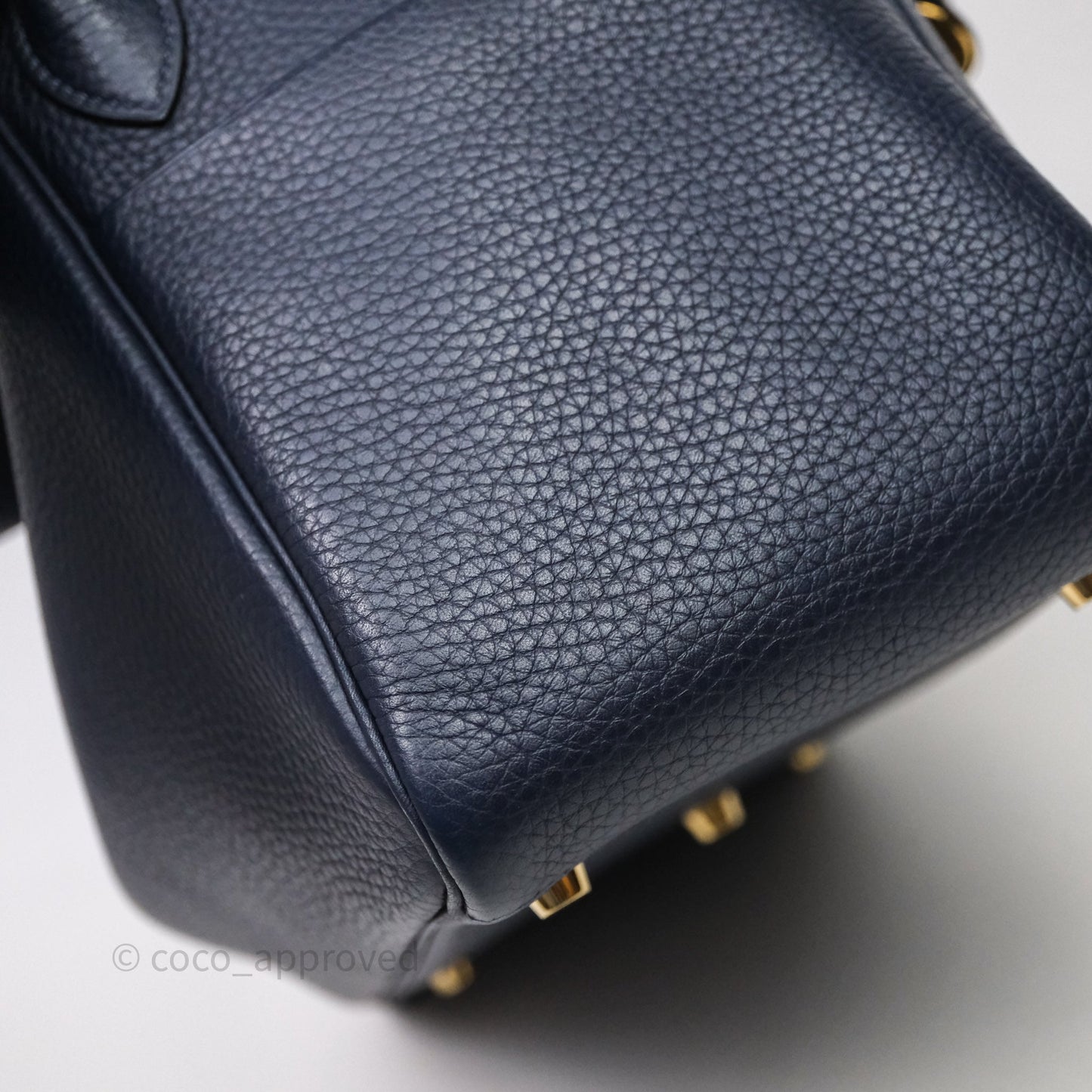 Hermès Lindy 30 Bleu Nuit 2Z Clemence Gold Hardware