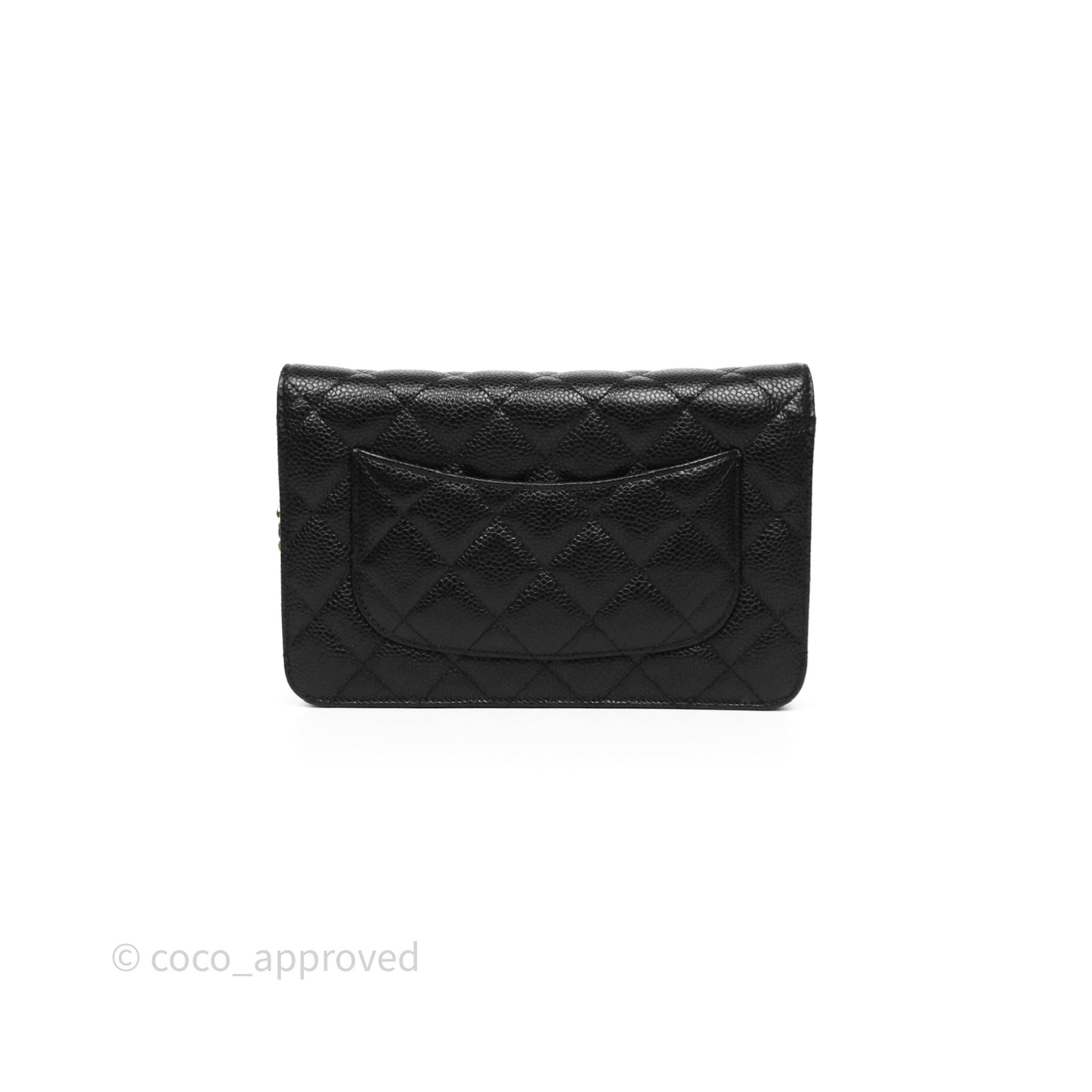Chanel Classic Wallet On Chain WOC Quilted  Black Caviar Gold Hardware
