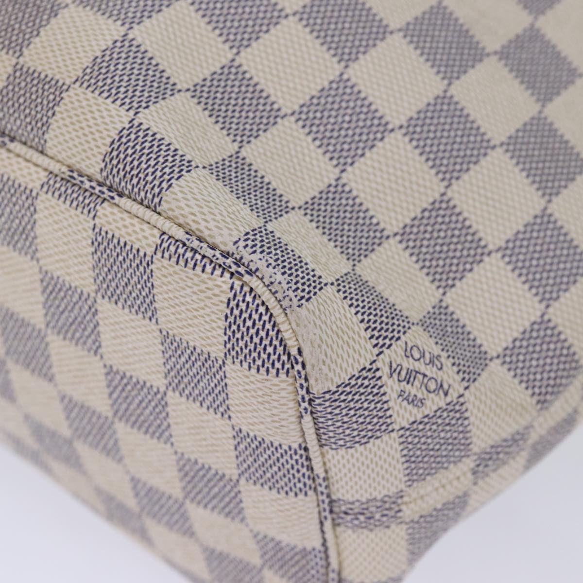 LOUIS VUITTON Damier Azur Neverfull PM Tote Bag N41362 LV 74750