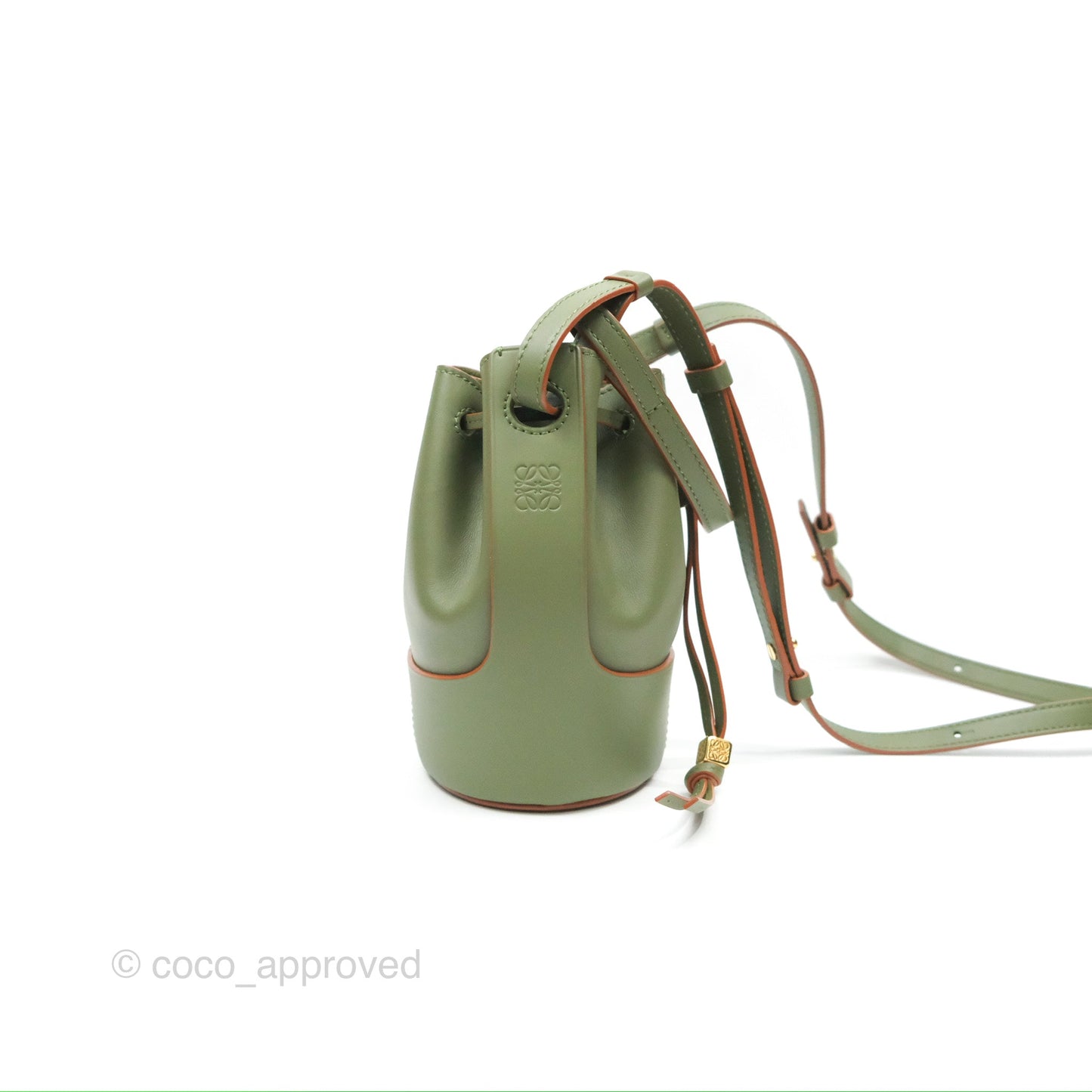 Loewe Mini Balloon Bucket Bag Green Calfskin
