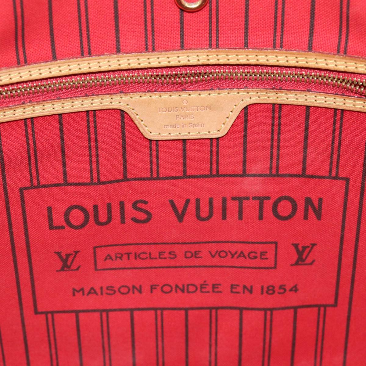 LOUIS VUITTON Monogram Neverfull MM Tote Bag M40156 LV 74751