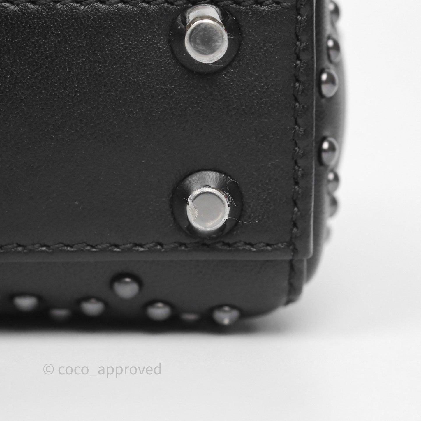 Christian Dior Micro Lady Dior Studded Cannage Black Lambskin