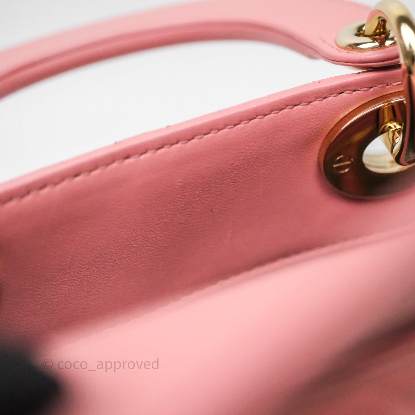 Christian Dior Mini Lady Dior My ABCDior Bag Pink Cannage Lambskin Gold Haardware
