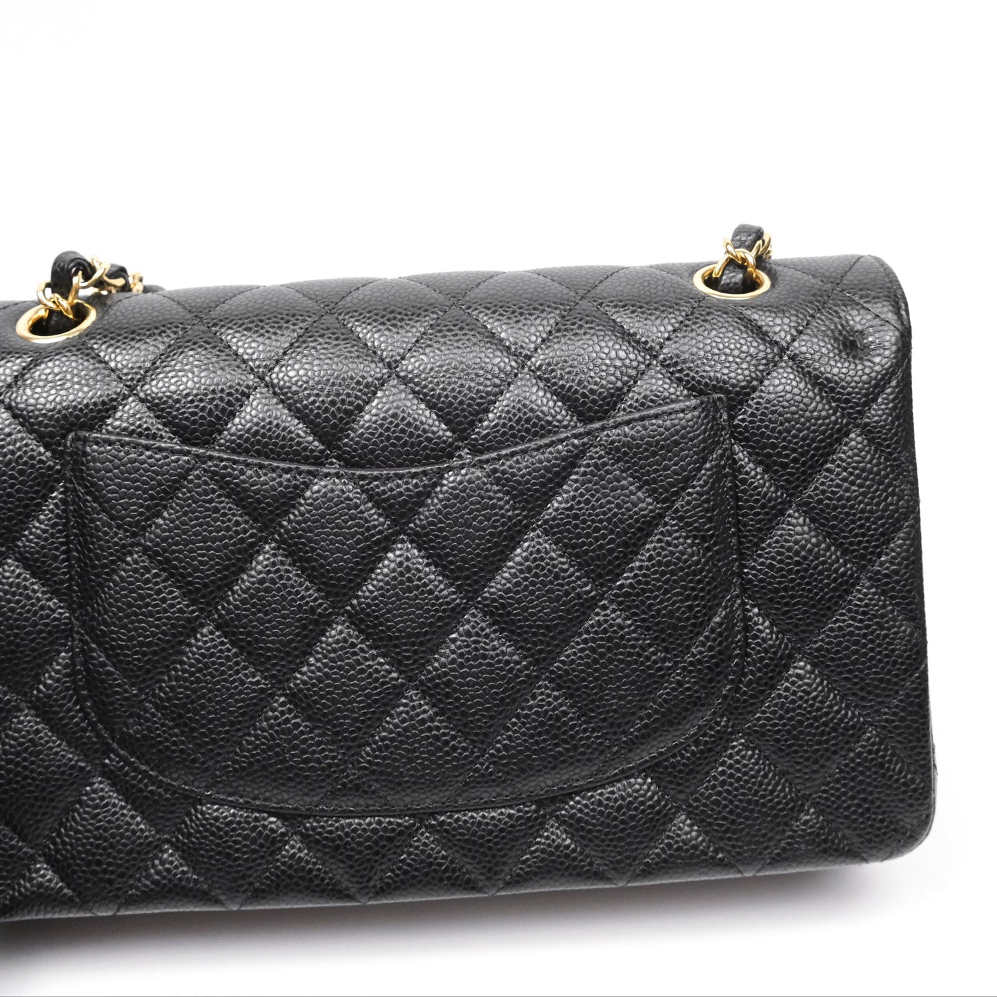 Chanel Classic M/L Medium Flap Quilted Black Caviar Gold Hardware