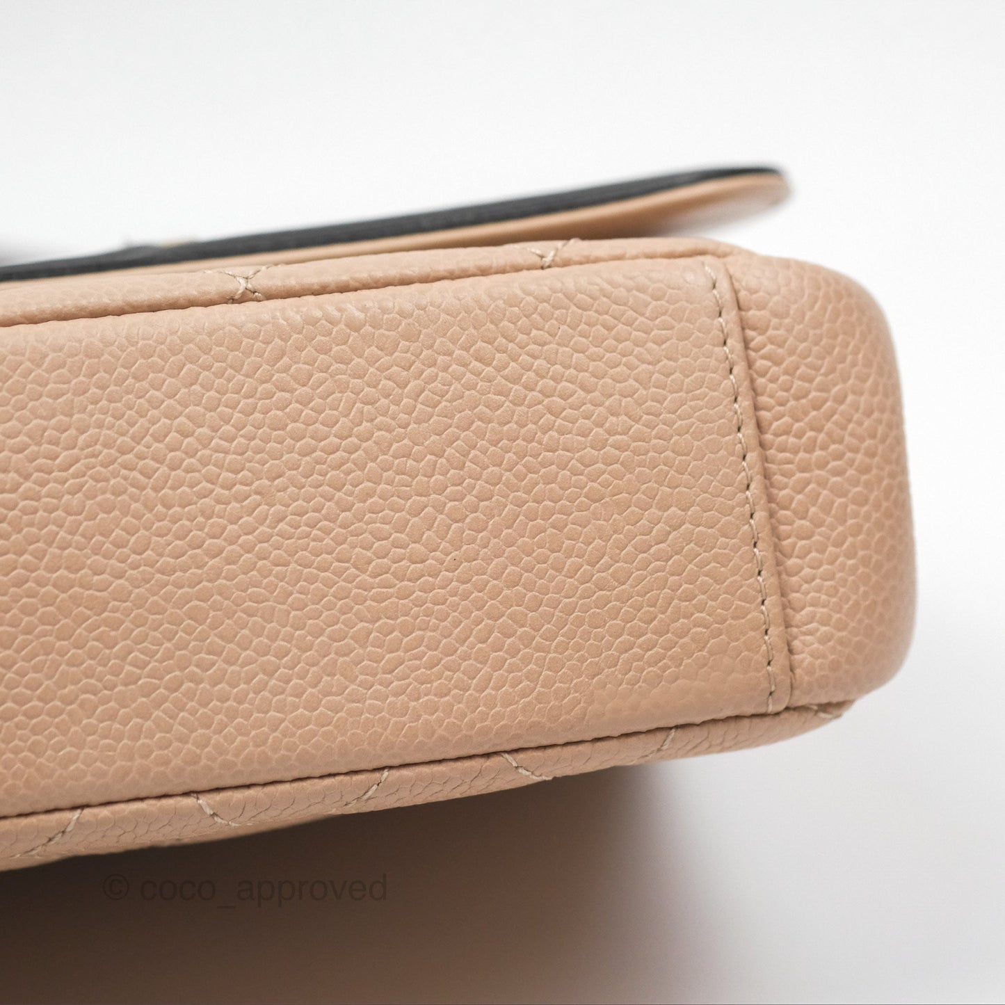 Chanel Quilted Small CC Filigree Flap Beige Black Caviar