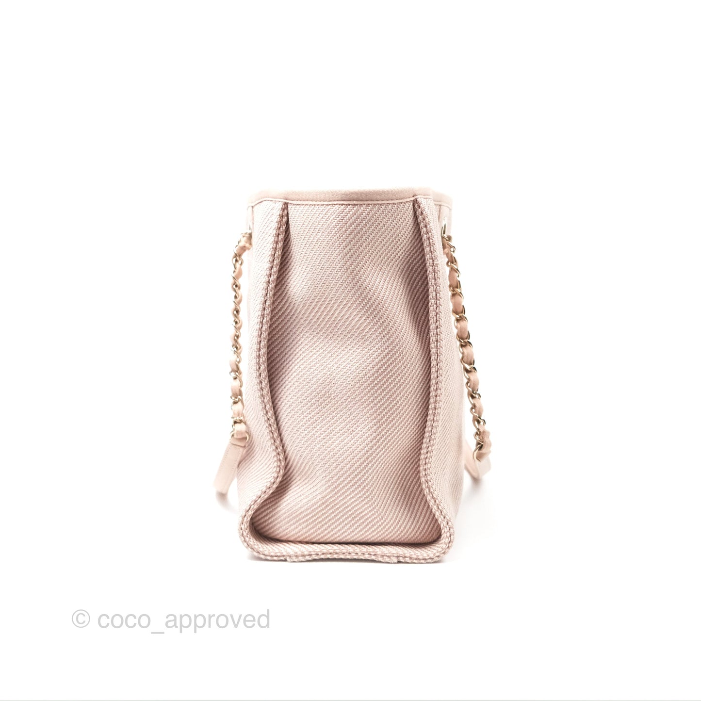 Chanel Medium Deauville Pink Canvas Gold Hardware