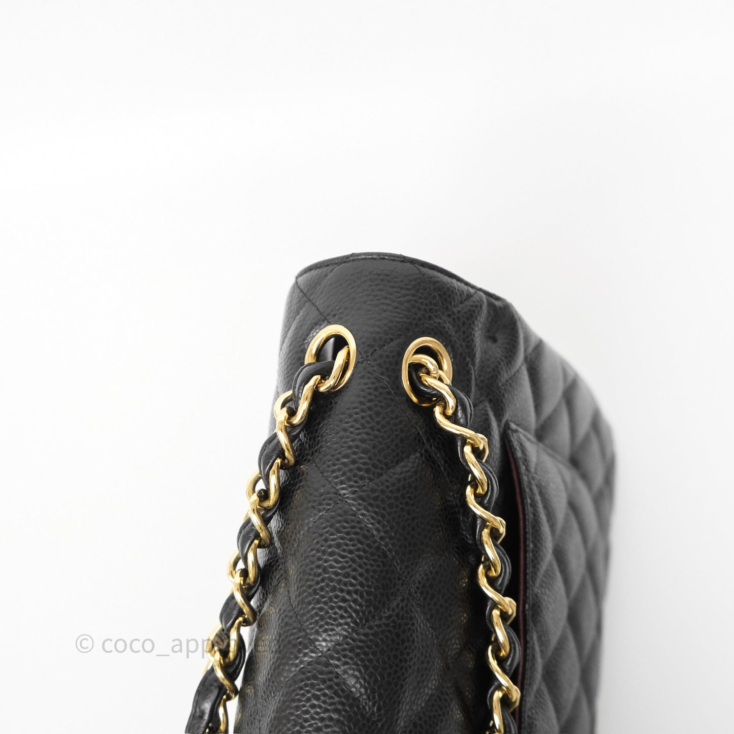 Chanel Jumbo Double Flap Quilted Black Caviar Gold Hardware⁣⁣