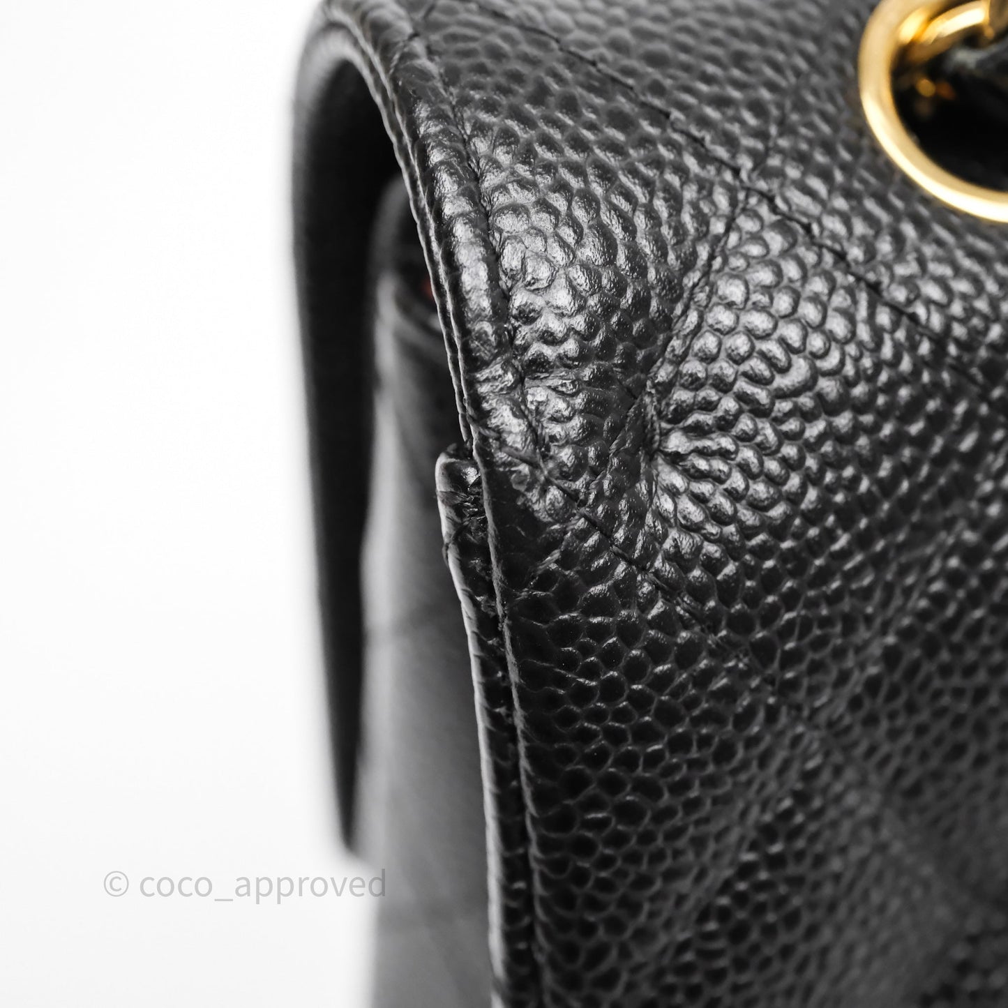 Chanel Classic M/L Medium Flap Quilted Black Caviar Gold Hardware