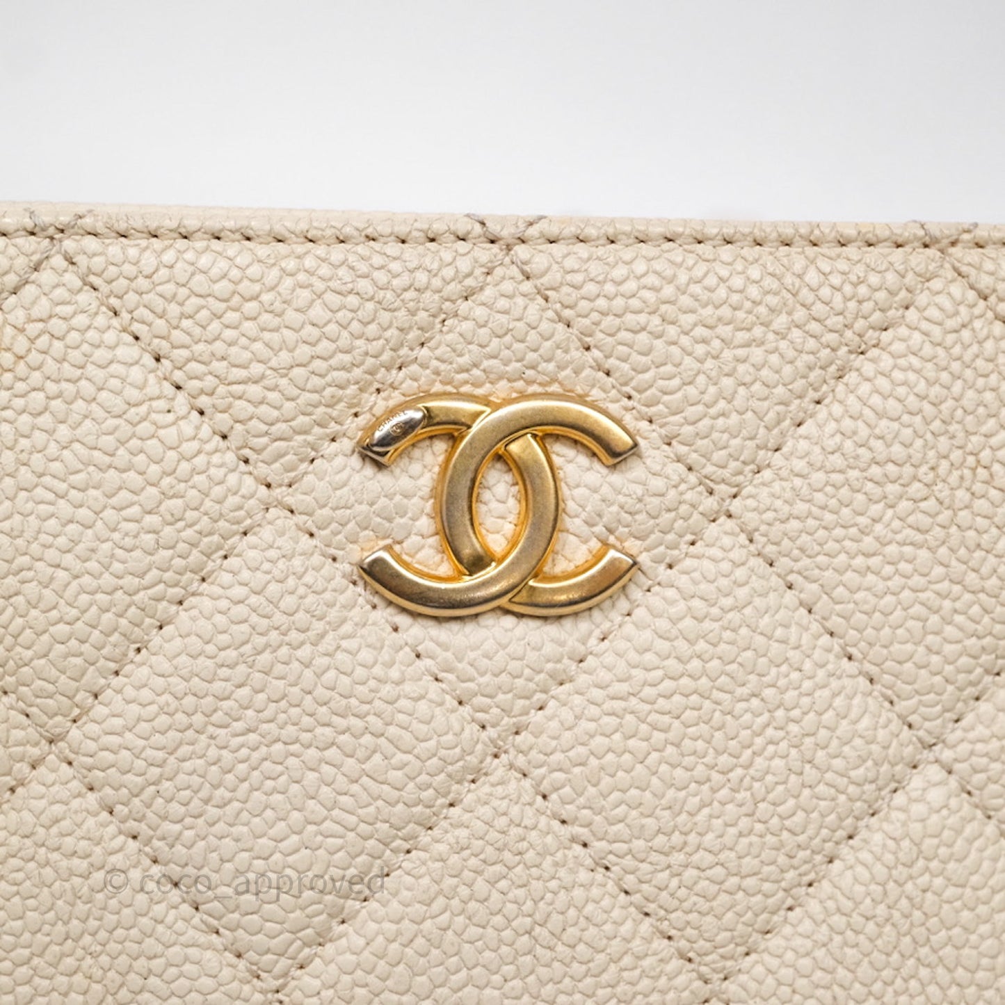 Chanel Quilted Caviar Waist Bag Ivory Aged Gold Hardware