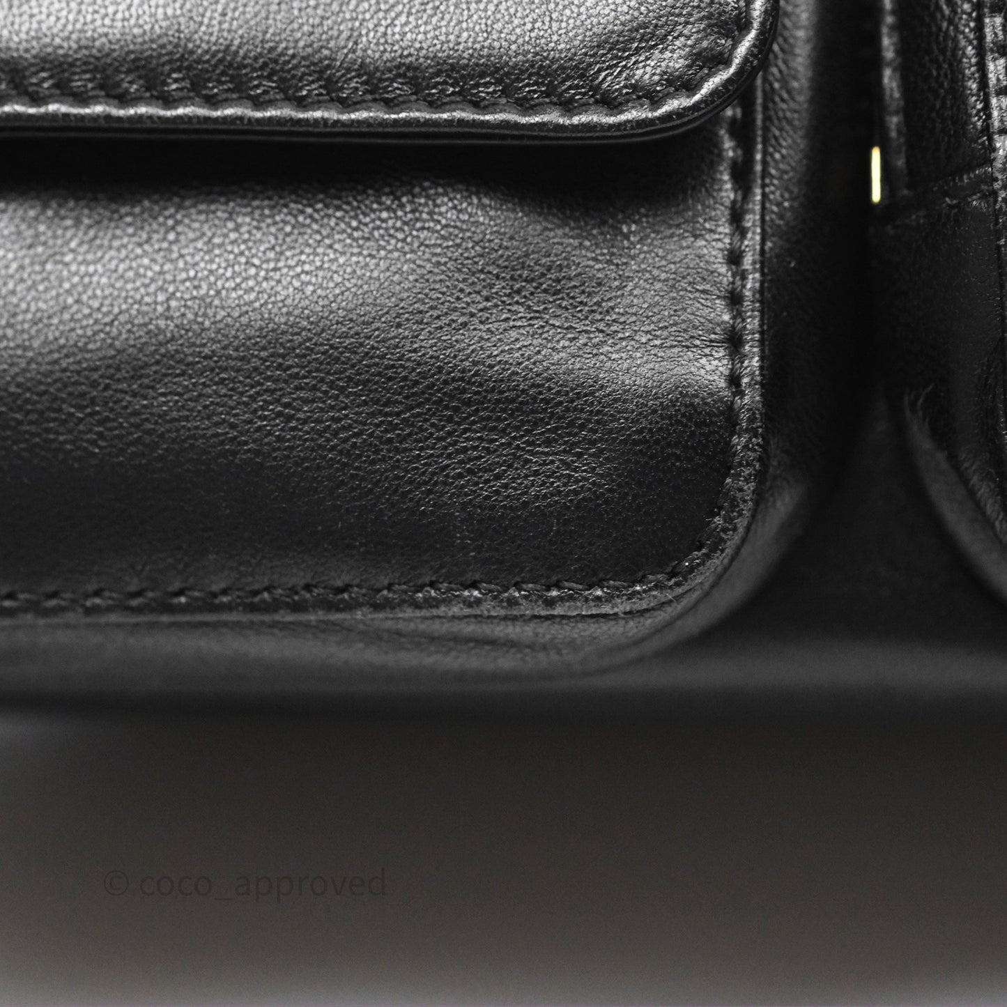 Miu Miu Nappa Leather Pocket Bag Black Lambskin Gold Hardware