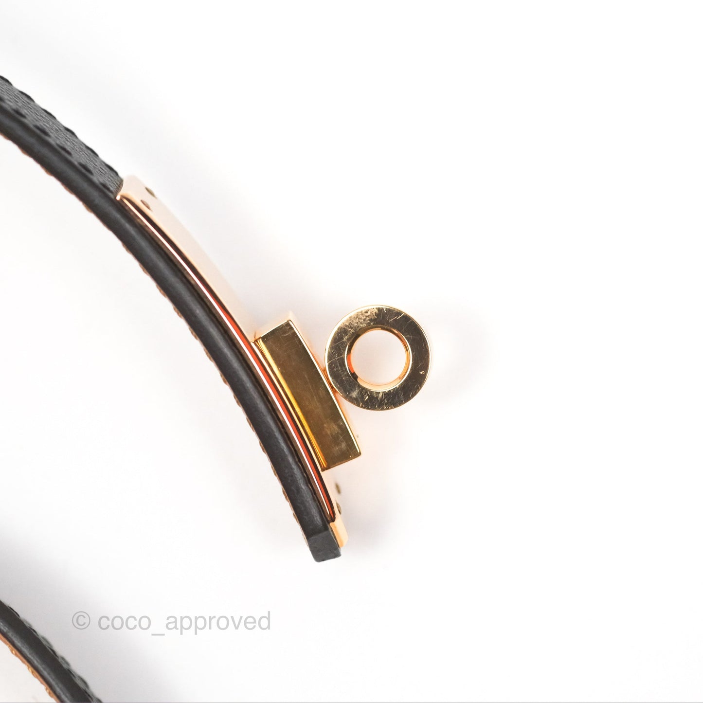 Hermès Kelly Belt Black Epsom Rose Gold Hardware