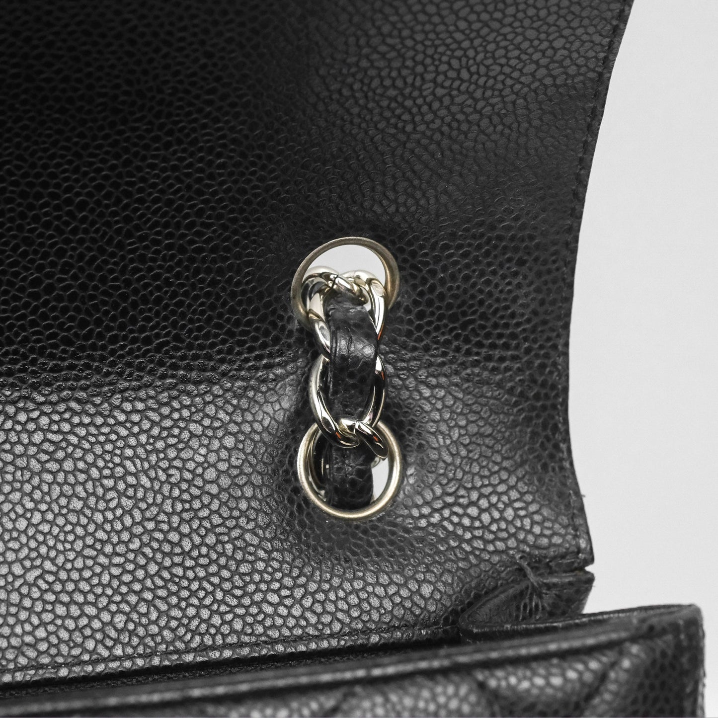 Chanel Quilted Maxi Single Flap Black Caviar Silver Hardware