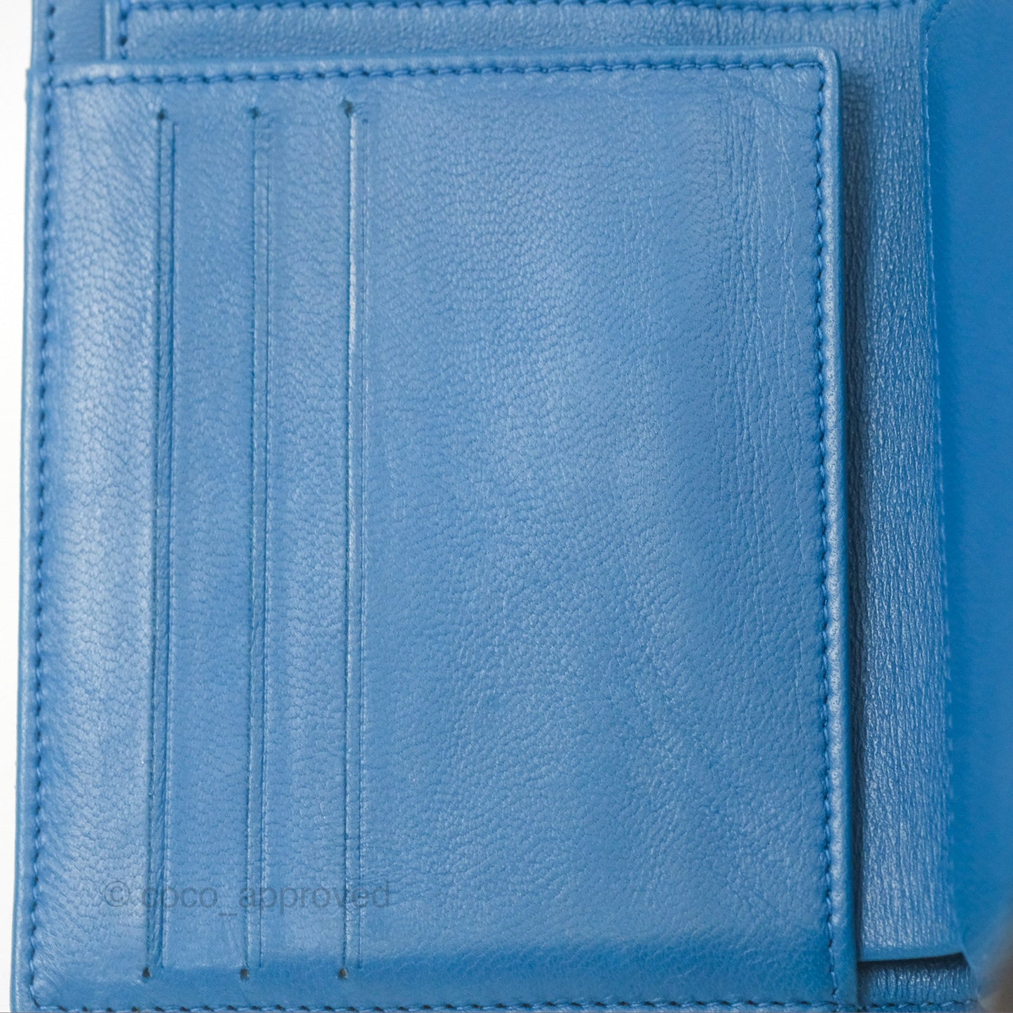 Chanel Classic Short Flap Wallet Blue Lambskin Gold Hardware