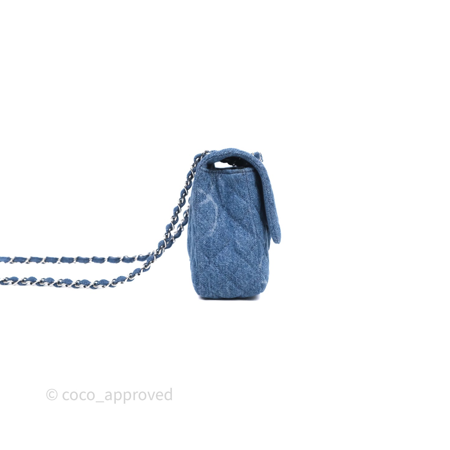Chanel CC Denim Single Flap Bag Silver Hardware