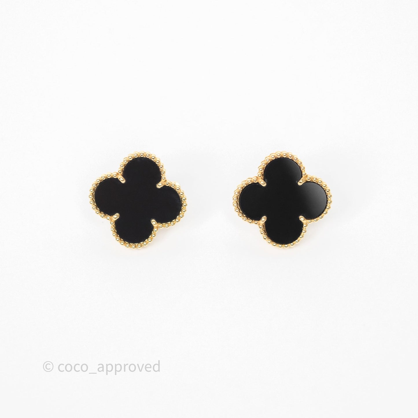 Van Cleef & Arpels Magic Alhambra Earrings 18K Yellow Gold Onyx