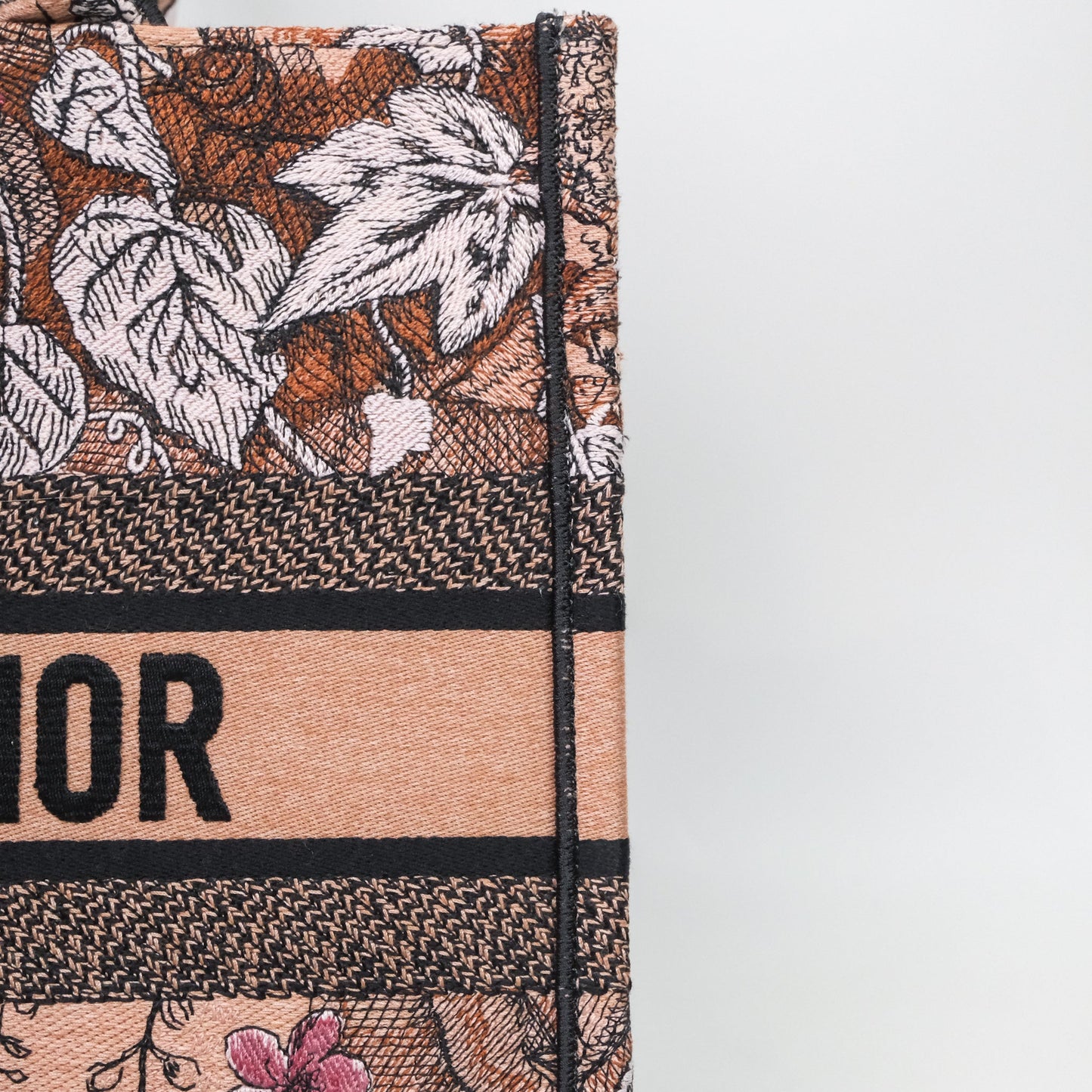 Christian Dior Medium Jardin Magique Book Tote Embroidered Power Pink Canvas