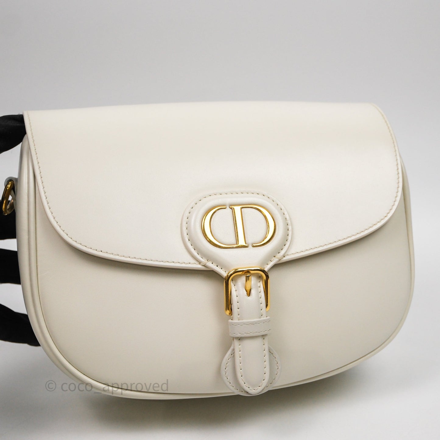 Dior Medium Bobby Bag Off White Calfskin Gold Hardware