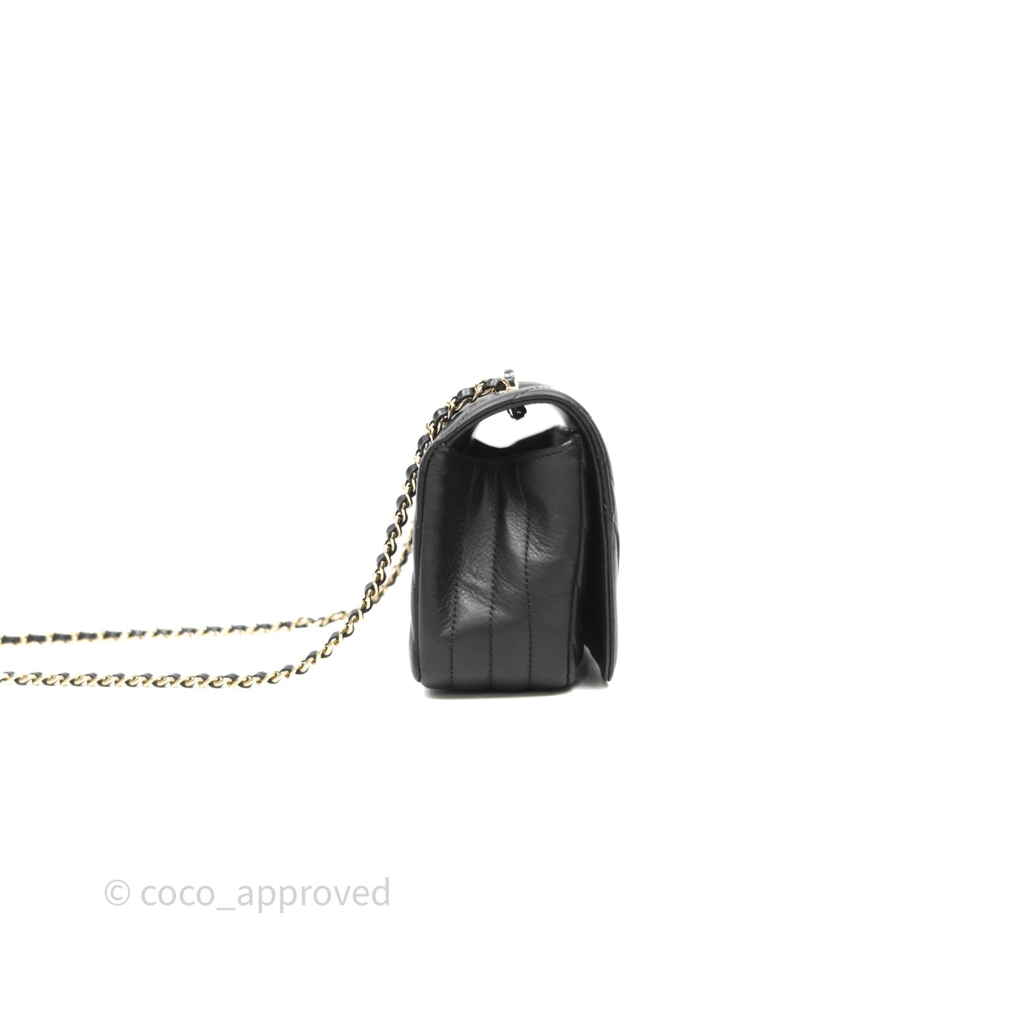 Chanel Black Lambskin Chevron Quilted Statement Flap Bag Light Gold Hardware