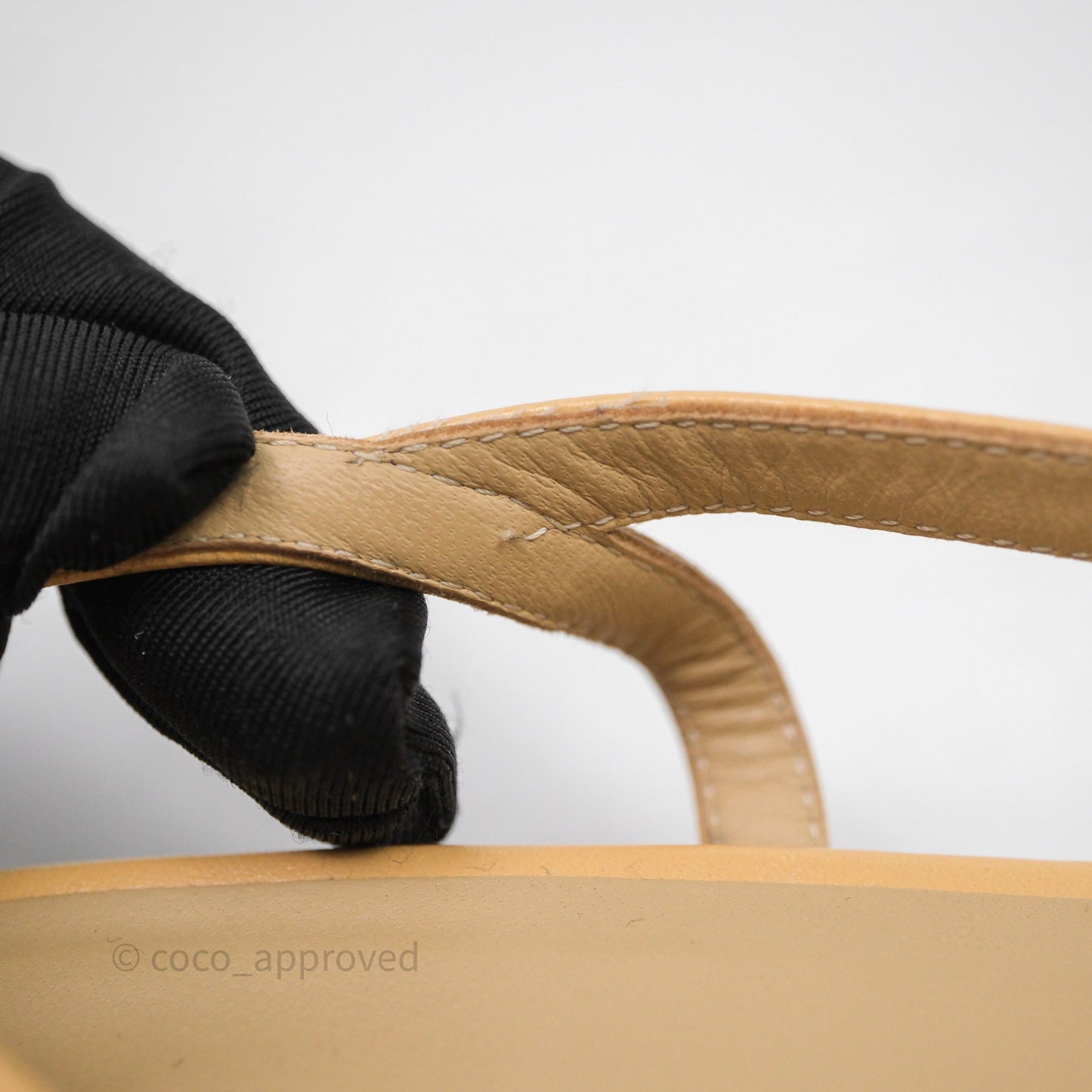 Chanel Classic Slingback Flats Beige Black Size 36