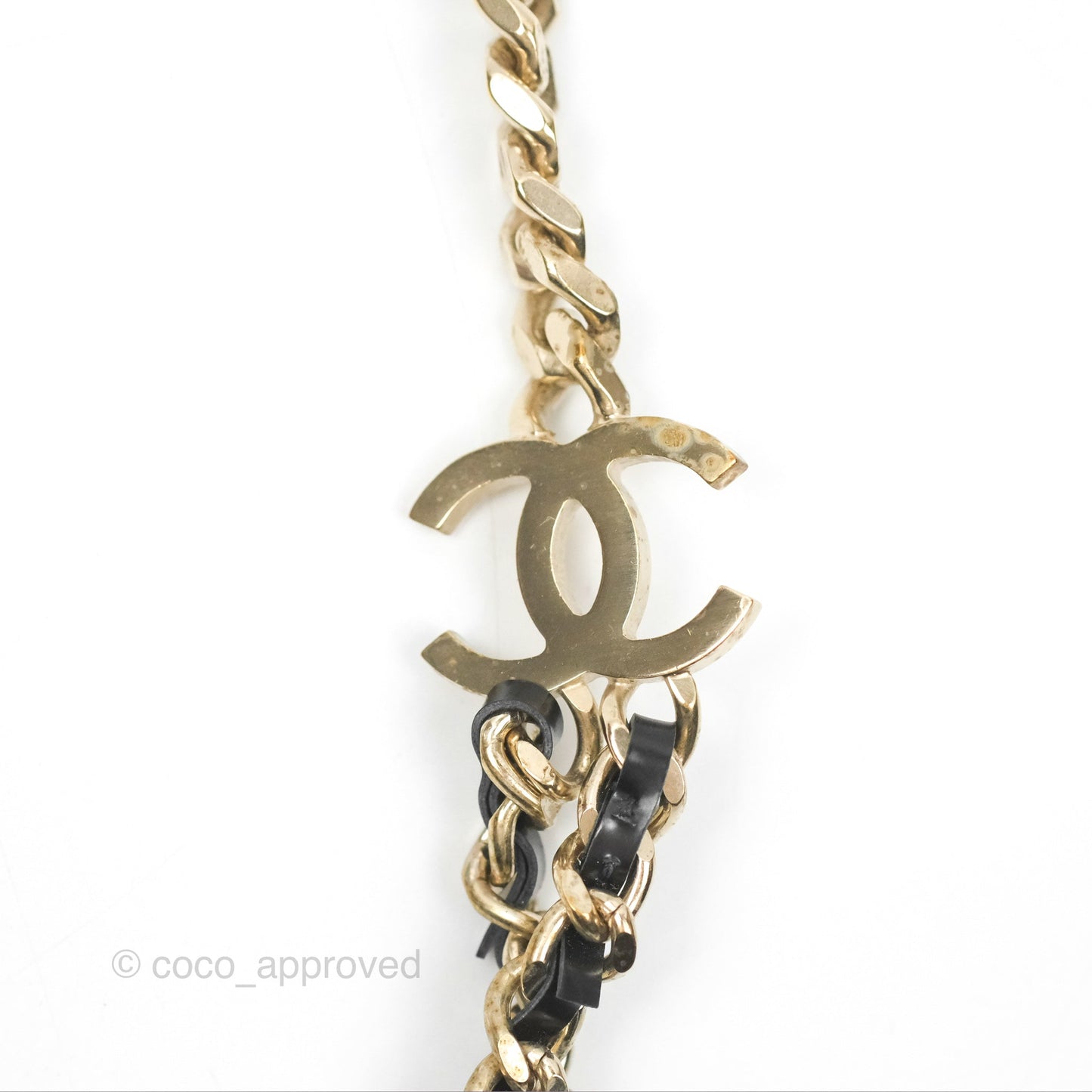 Chanel CC Woven Chain Belt Gold Hardware 17P
