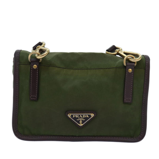 Luxury PradaShoulder Bag Nylon Khaki 74960