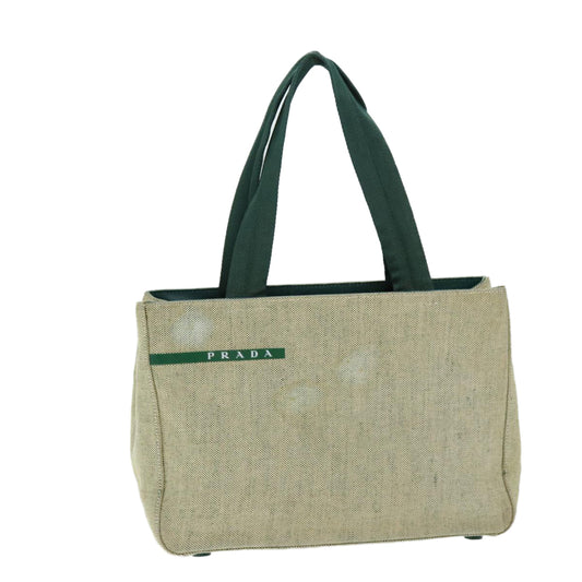 Luxury PradaHand Bag Canvas Green Beige 74967
