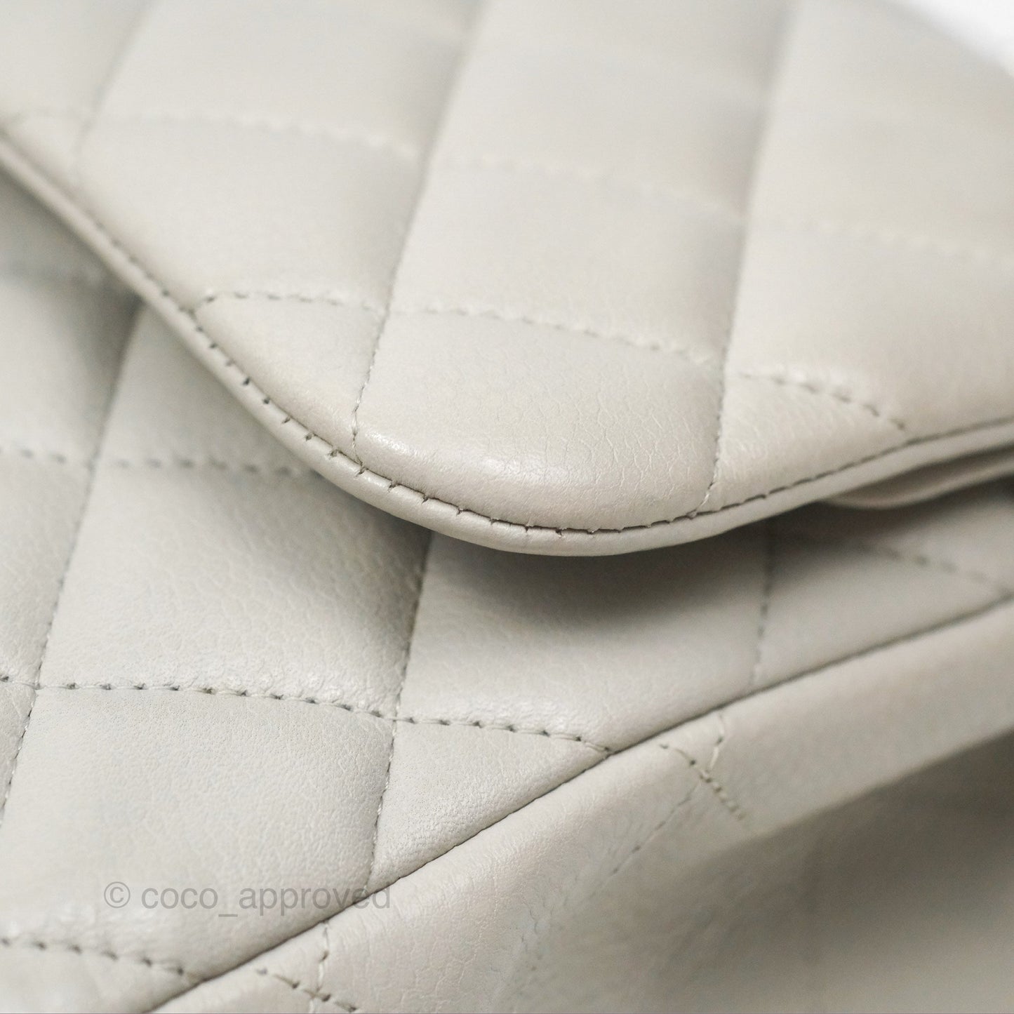 Chanel Jumbo Double Flap Light Grey Caviar Silver Hardware⁣⁣