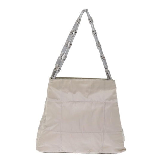 Luxury PradaChain Shoulder Bag Nylon Gray 74973