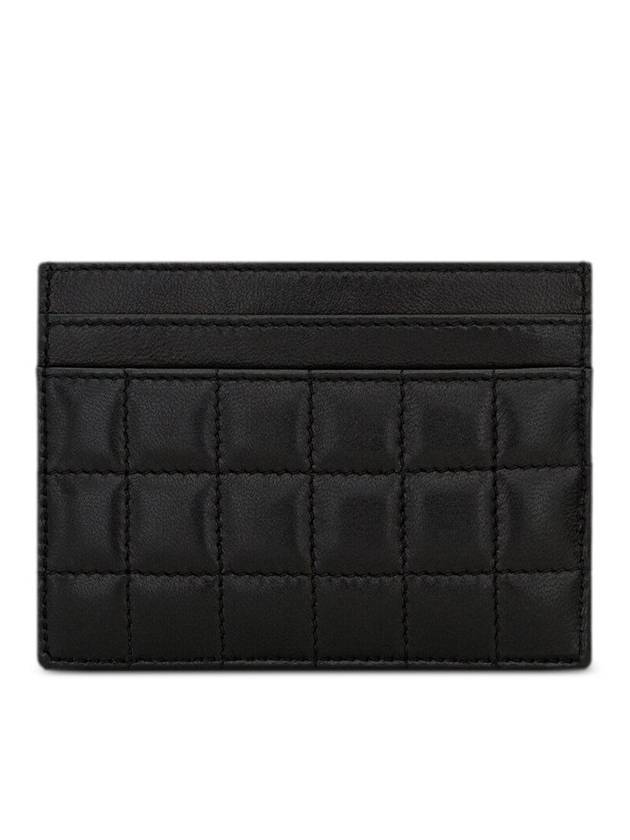 Luxury Saint Laurent Cassandre Quilting Leather Card Wallet Black