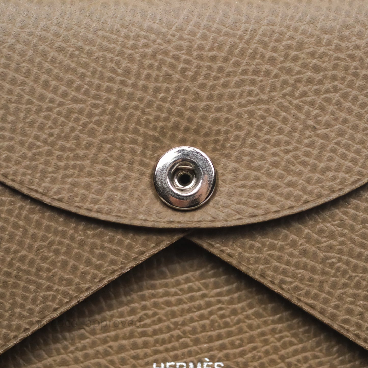 Hermès Calvi Duo Compact Card Holder Etoupe Epsom Palladium Hardware