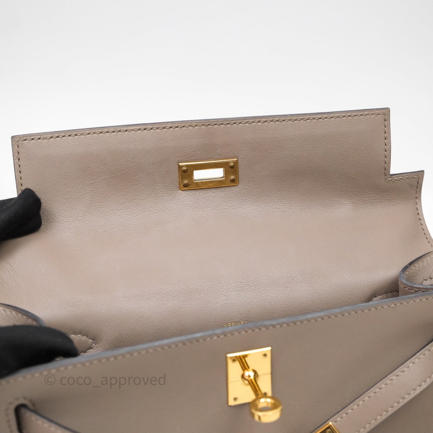Hermès Kelly Pochette Gris Asphalte M8 Swift Gold Hardware