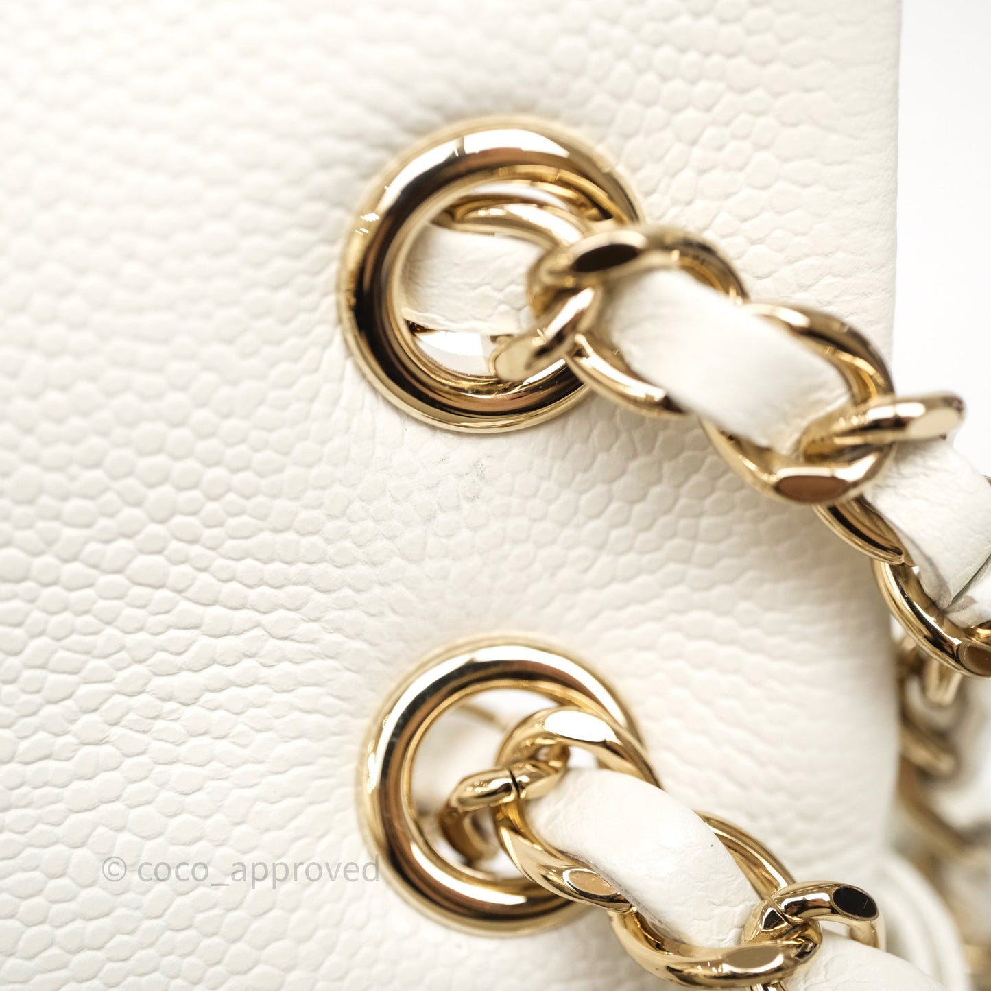 Chanel Duma Backpack Medium White Caviar Gold Hardware