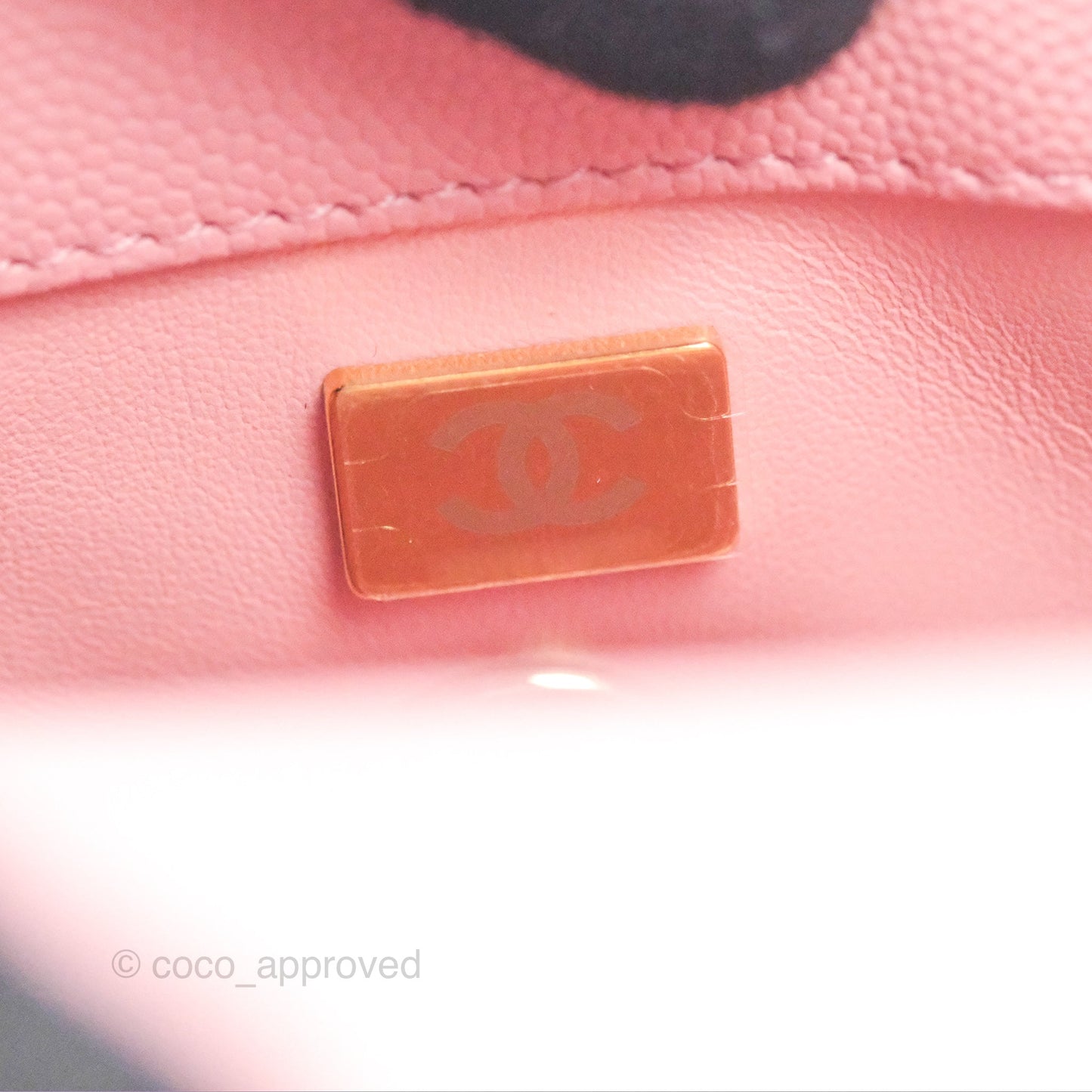 Chanel Mini Coco Handle Quilted Pink Caviar Gold Hardware