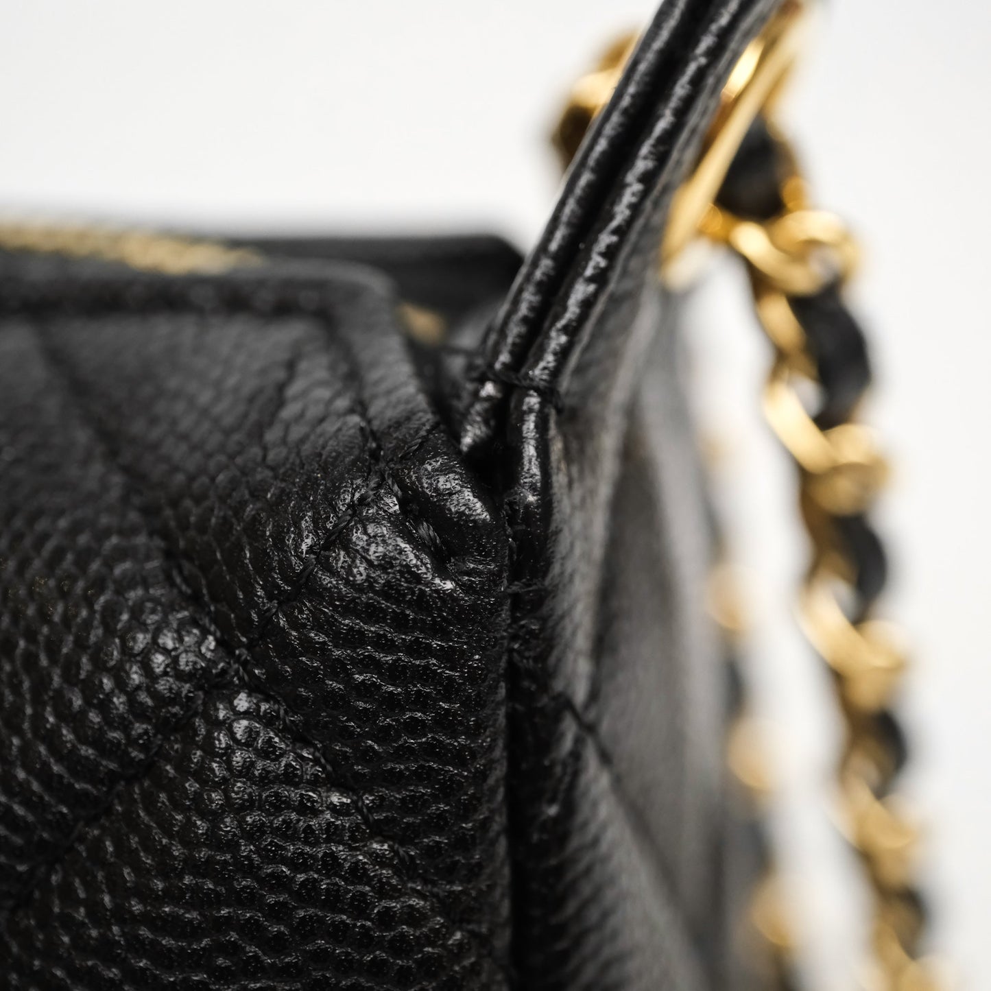 Chanel Clutch on Chain Black Caviar Gold Hardware 25A