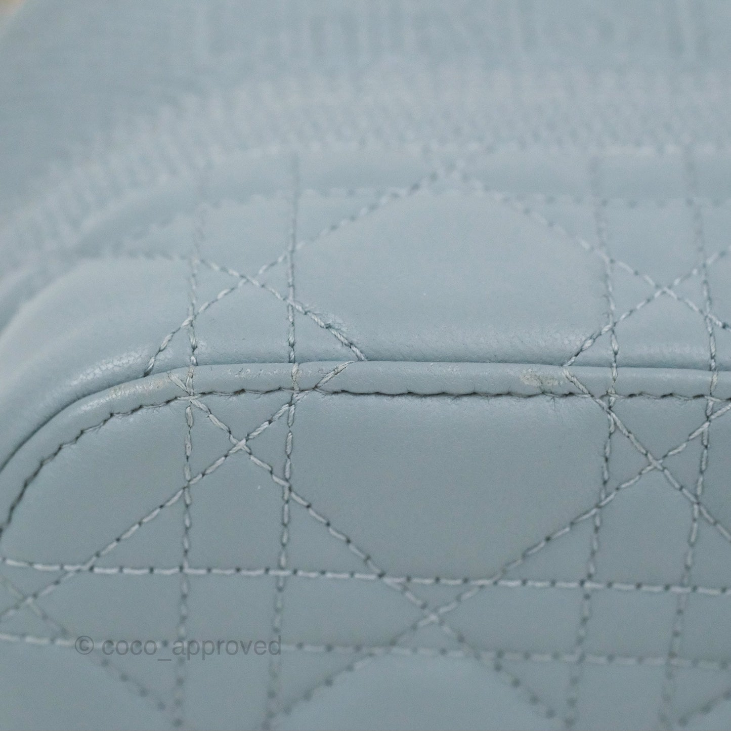 Christian Dior Small Diortravel Vanity Case Cloud Blue Lambskin Cannage