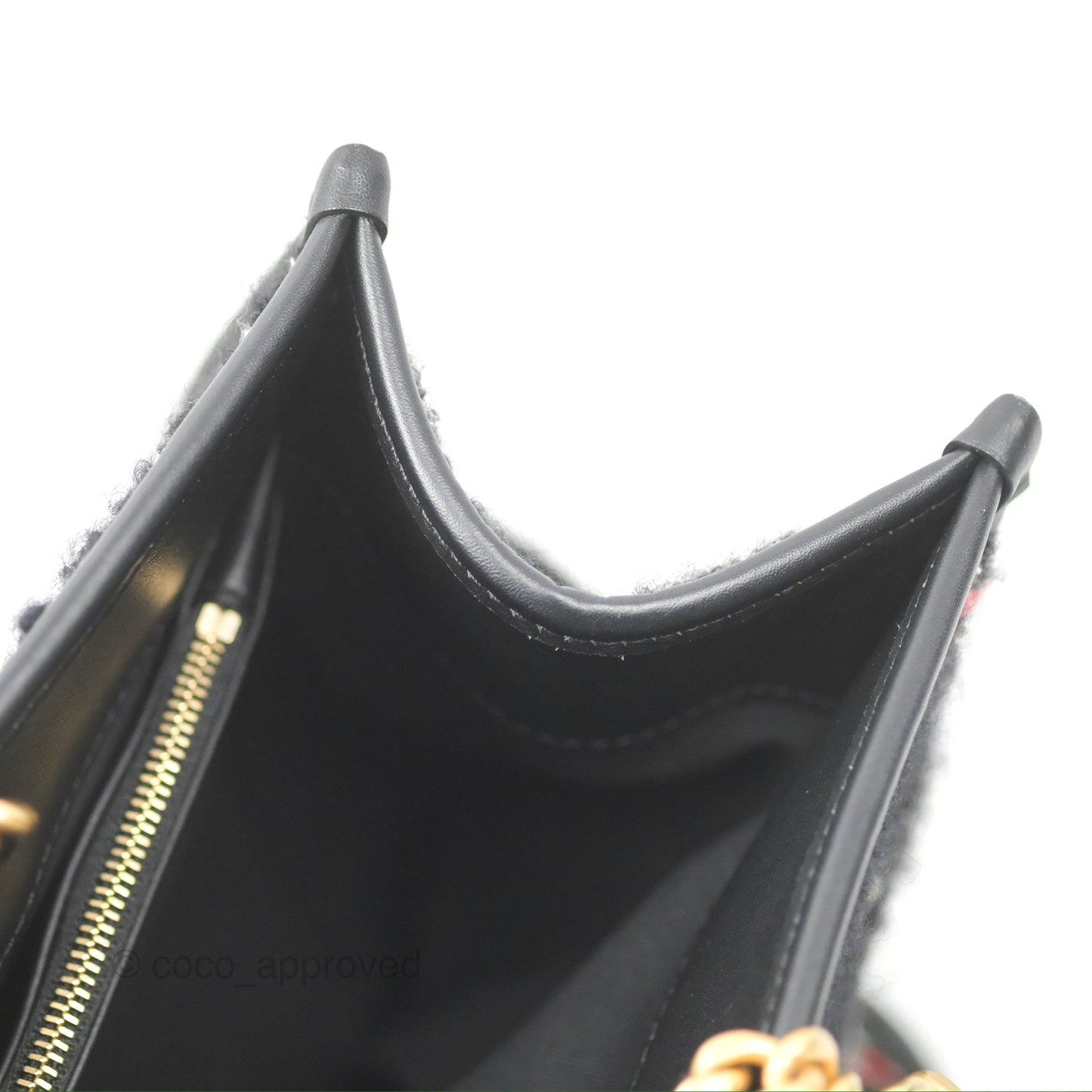 Chanel Tweed Tote Bag Leather Gold Hardware 22K