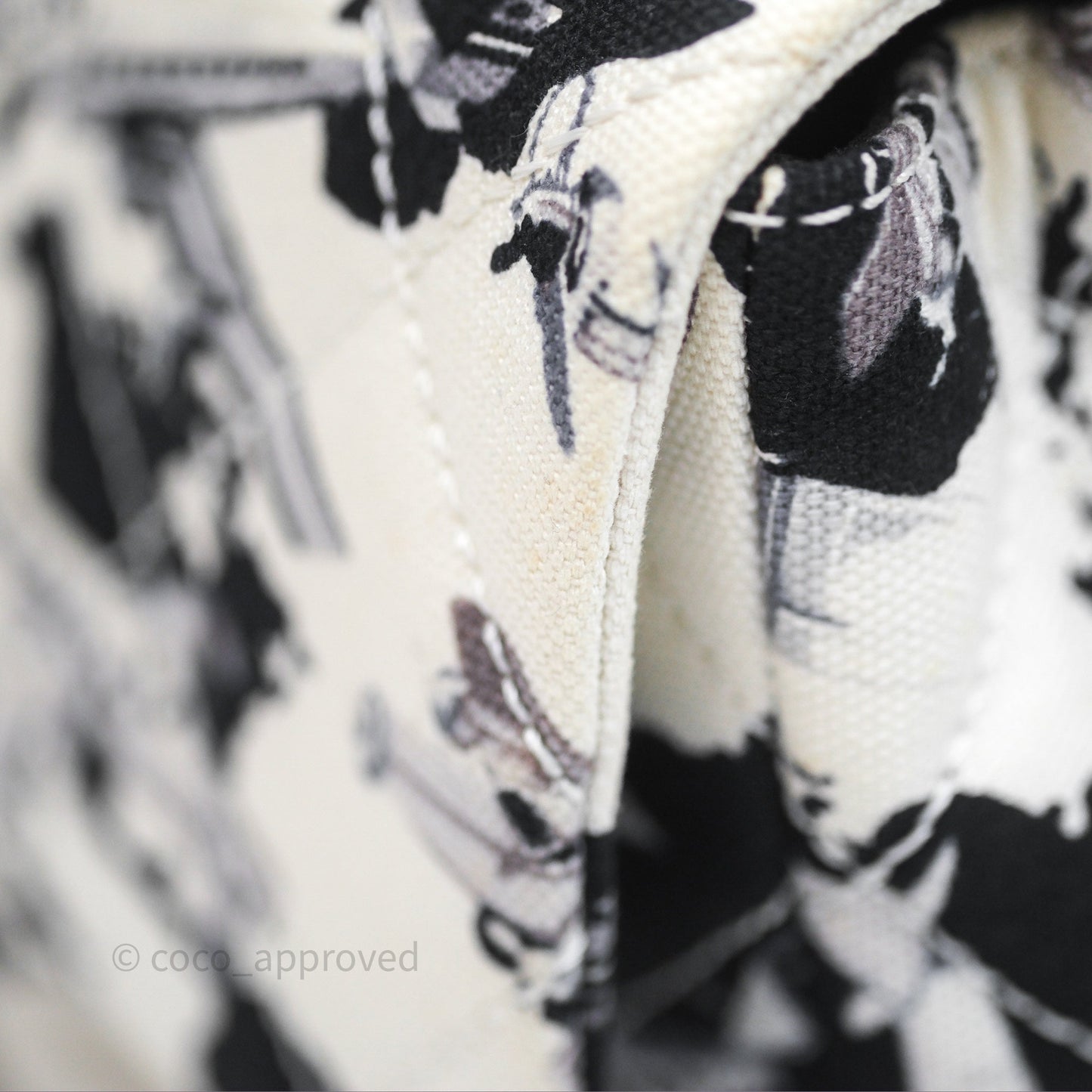 Chanel Quilted Airplane Printed Shoulder Flap Bag Canvas White