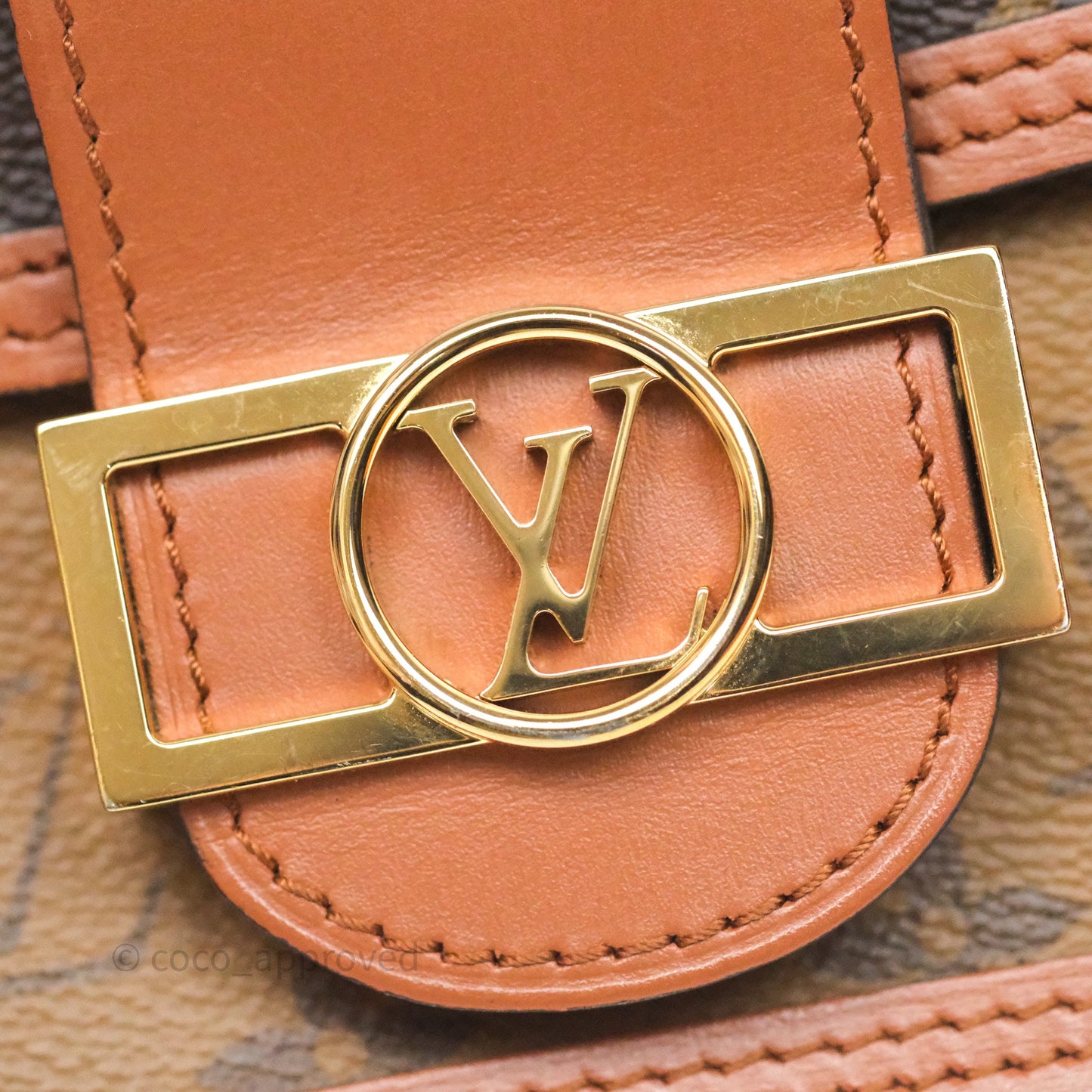 Louis Vuitton Chain Wallet Dauphine Monogram Tan Calfskin