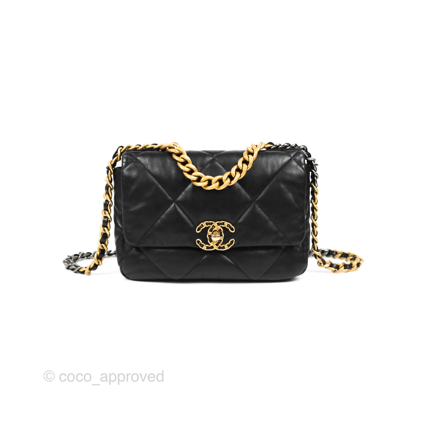 Chanel 19 Small Black Goatskin Mixed Hardware