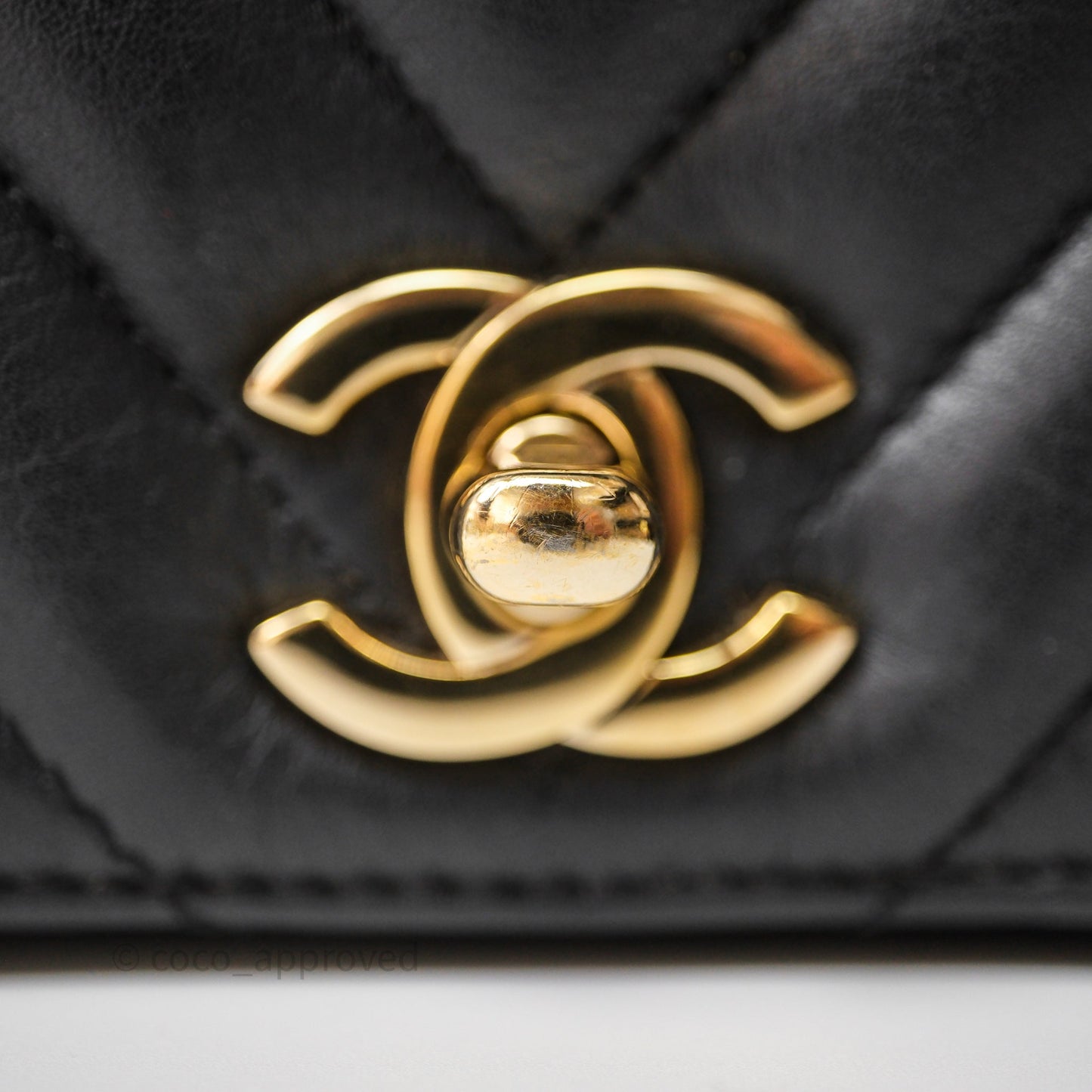 Chanel Small Statement Chevron Flap Bag Black Gold Hardware